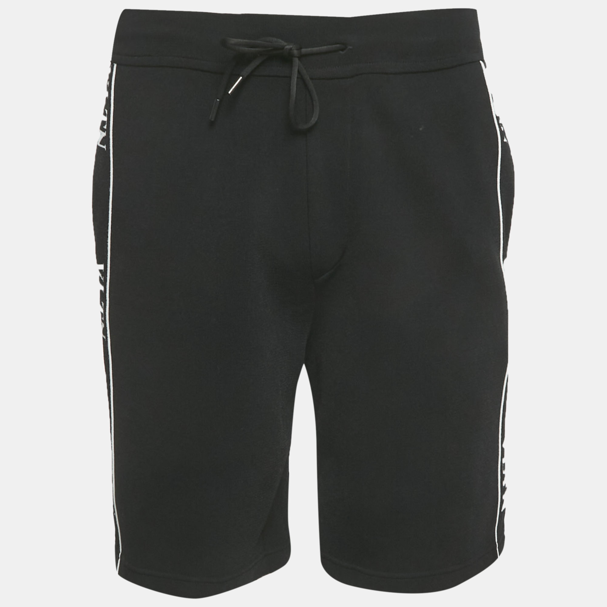 

Valentino Black Logo Intarsia Knit Drawstring Shorts S