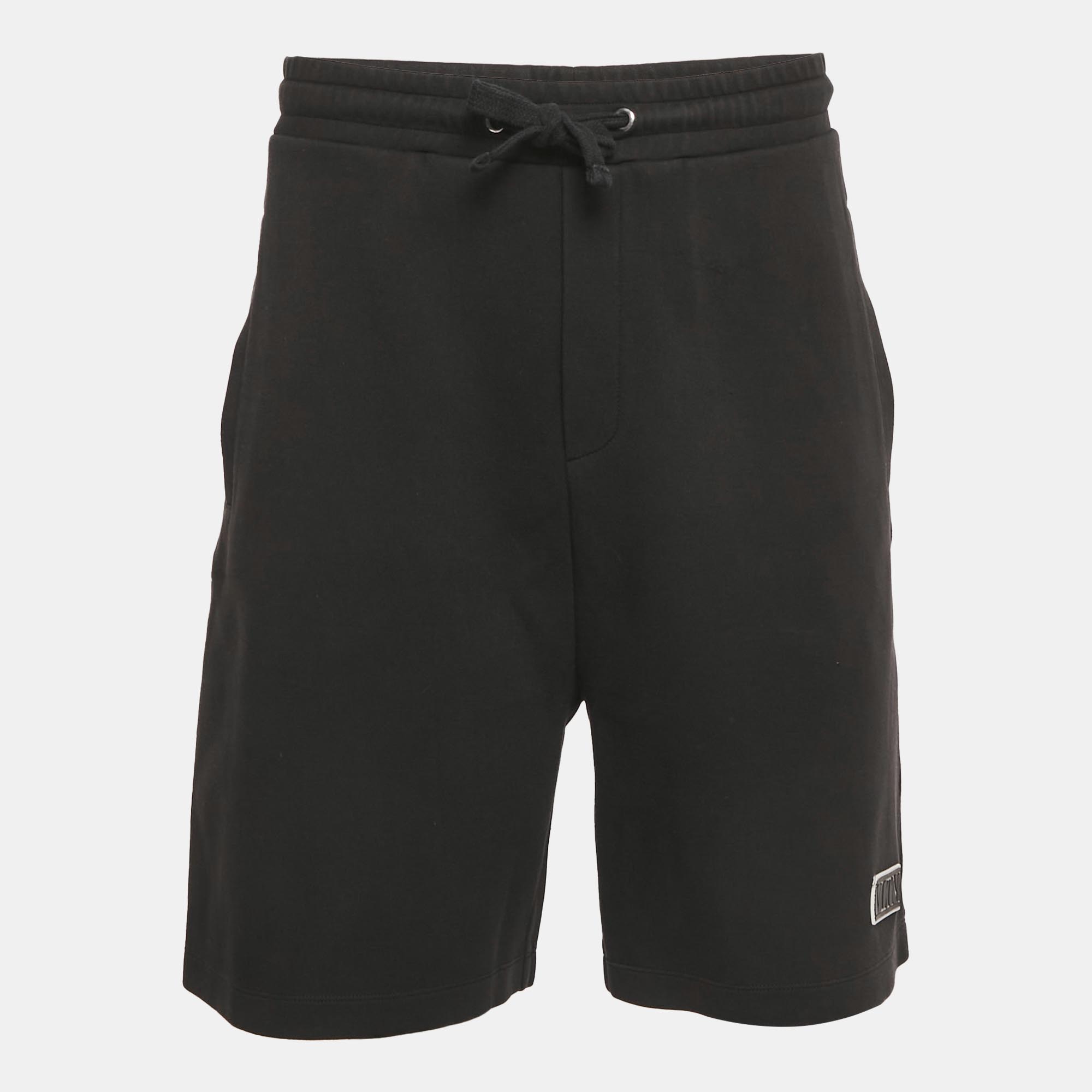 

Valentino Black Cotton Blend Logo Applique Shorts XL