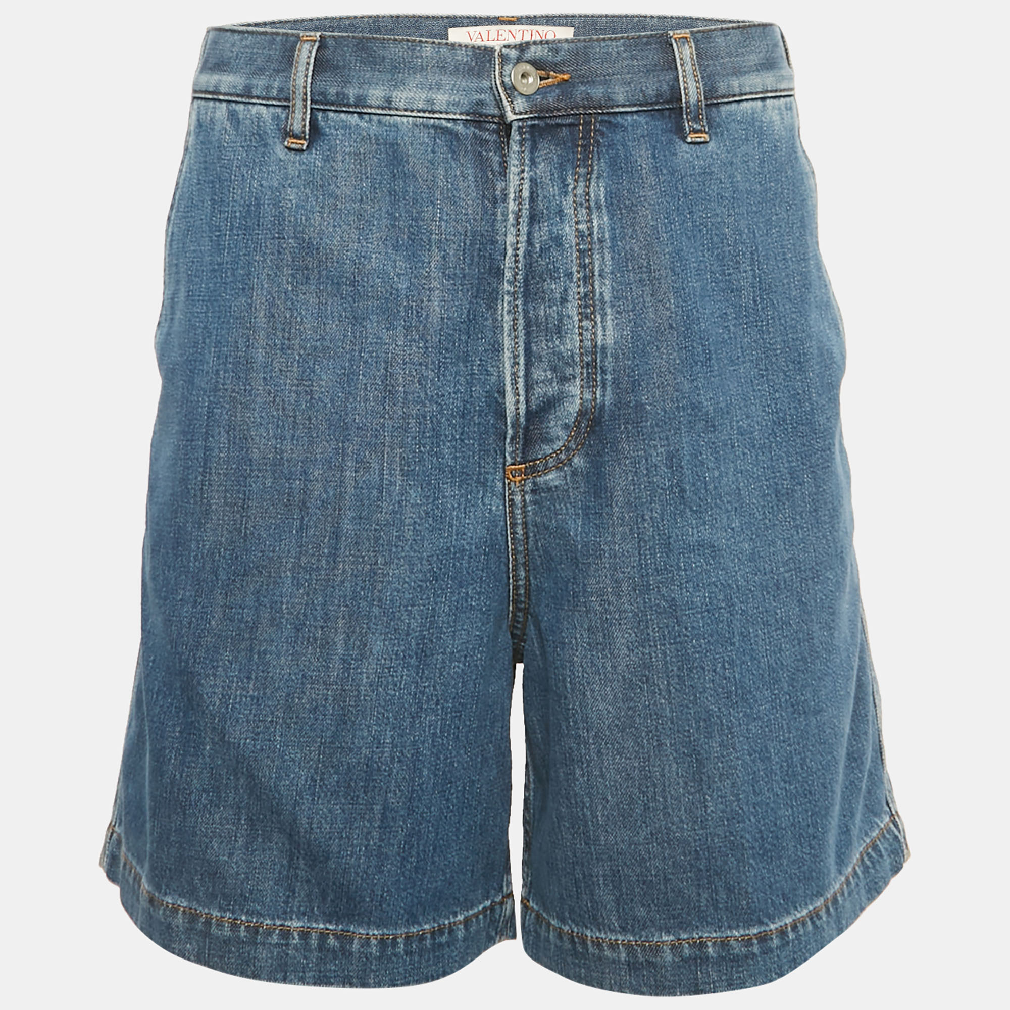 

Valentino Blue V Detail Pocket Denim Shorts S/Waist 32"