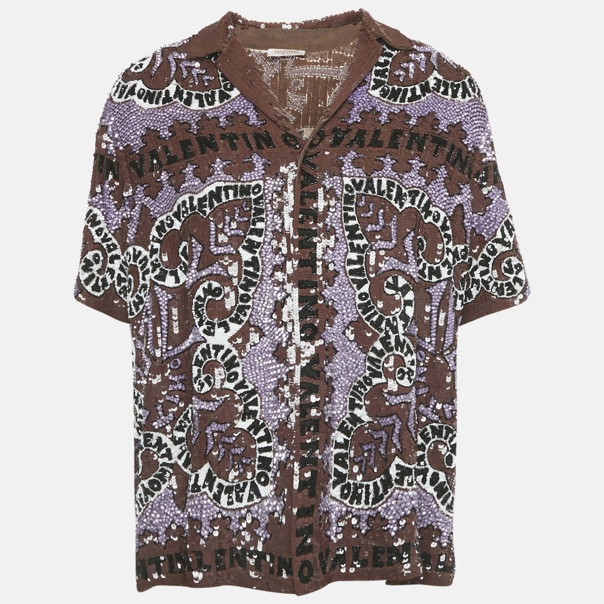 Pre-owned Valentino Multicolor Sequin Shirt M