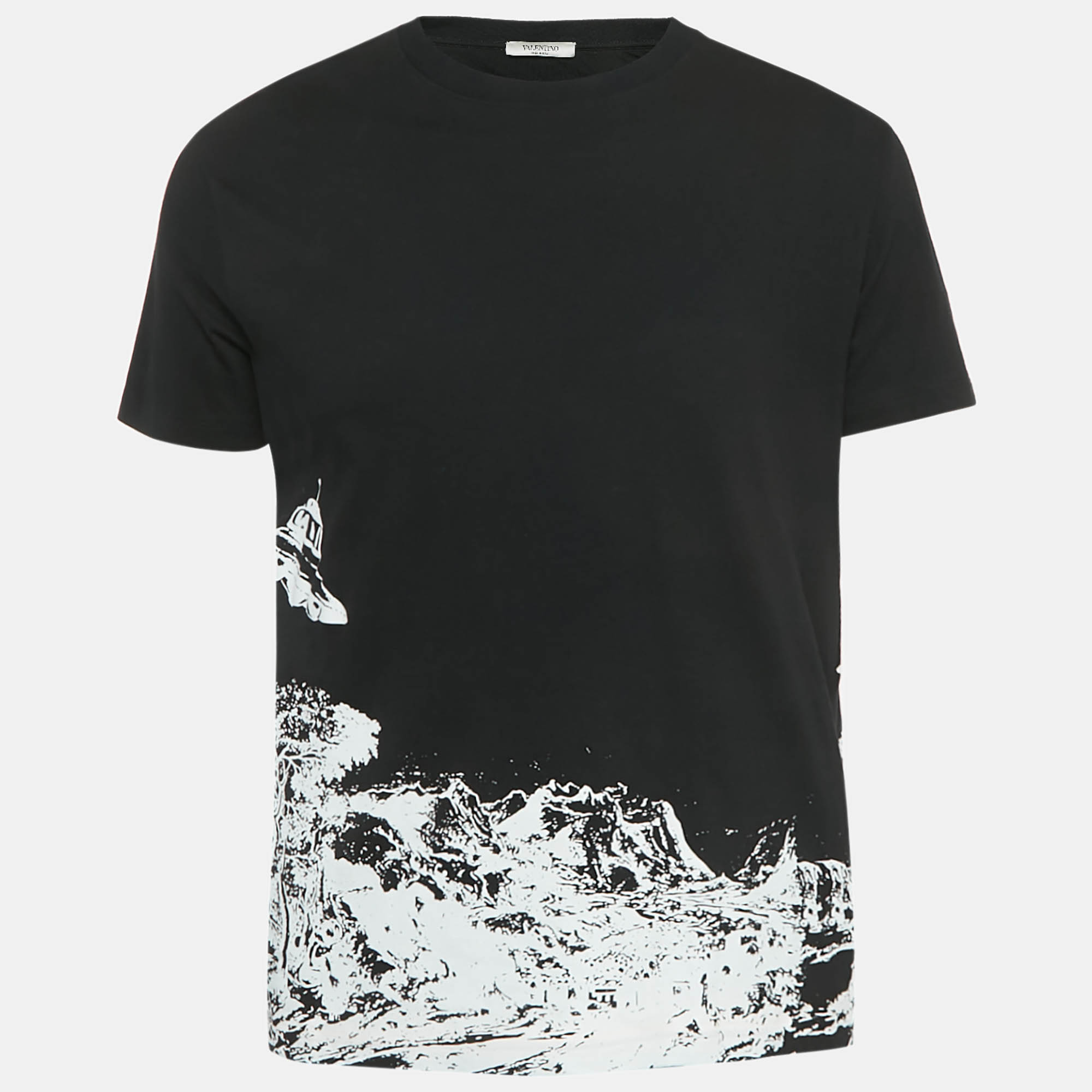 

Valentino Black Time Traveller Undercover Printed Cotton Knit T-Shirt M