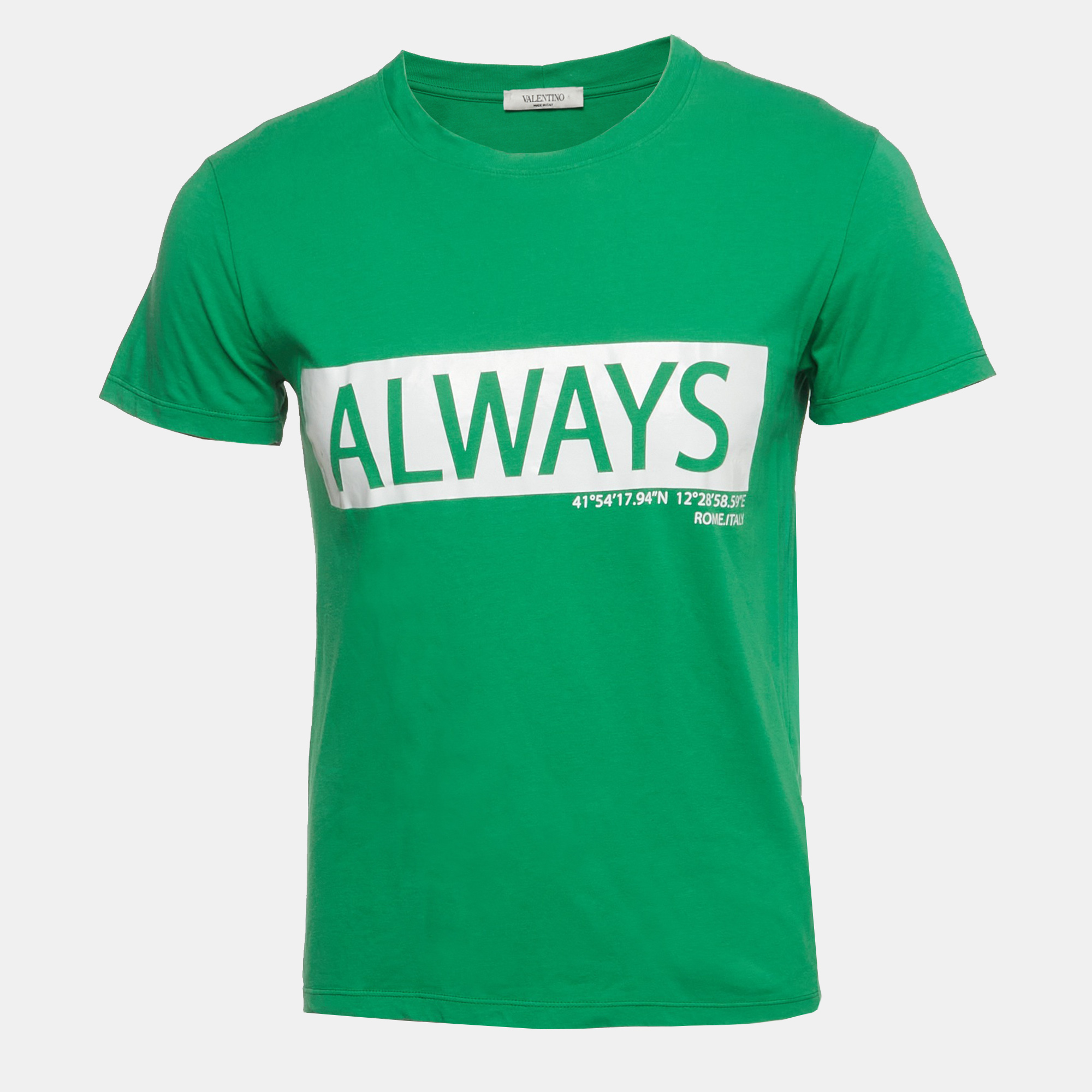 

Valentino Green Always Graphic Jersey Knit T-Shirt XS