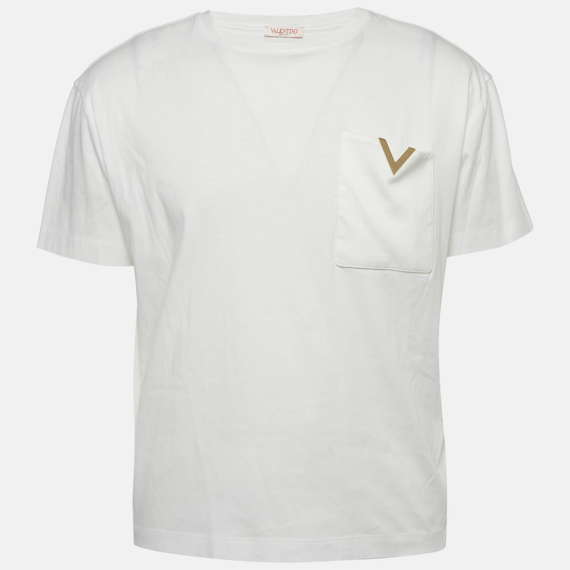 

Valentino White Jersey Crewneck Shirt L
