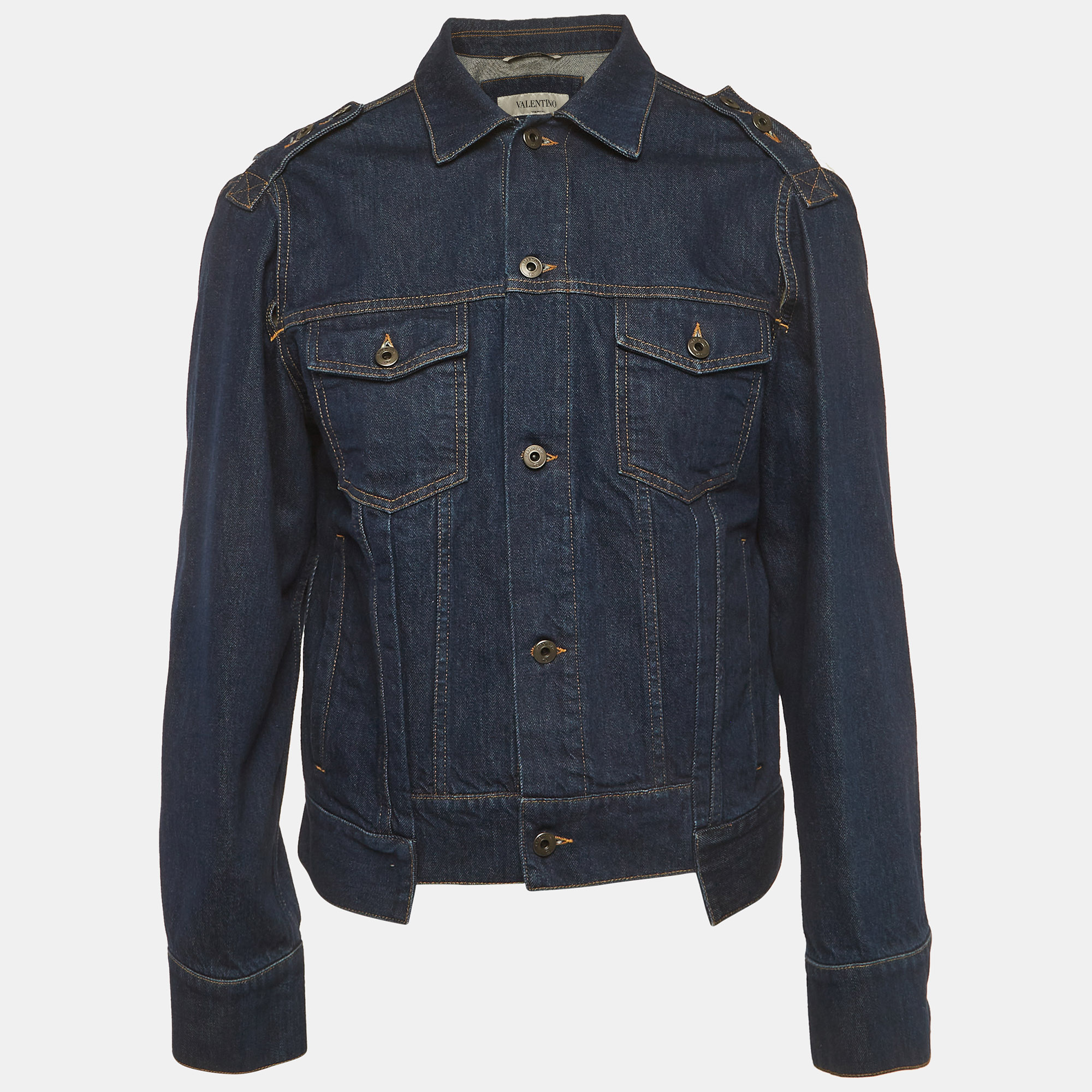 

Valentino Blue Denim Peep Show Trucker Jacket M