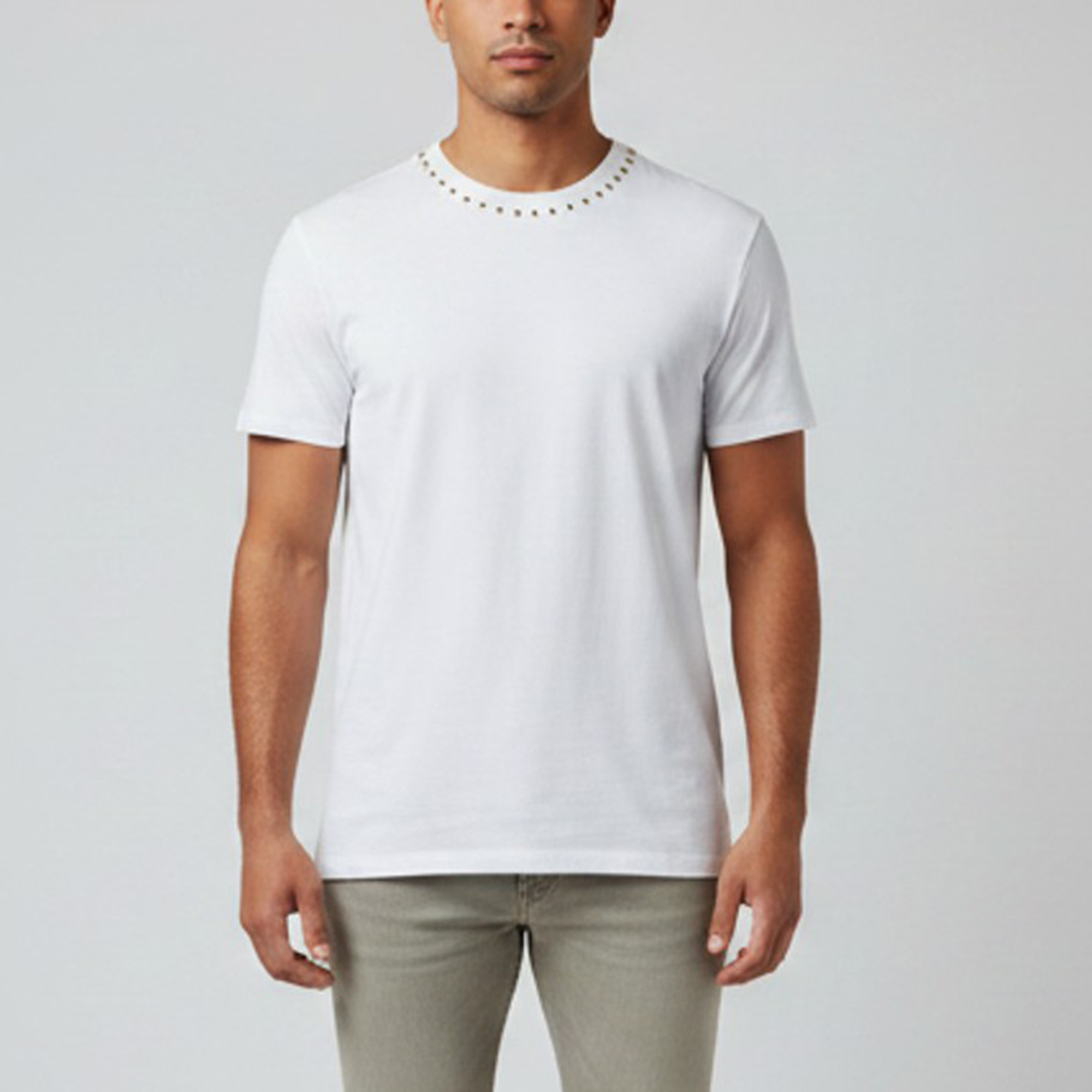 

Valentino White Stud Detail Jersey Crew Neck T-shirt XL