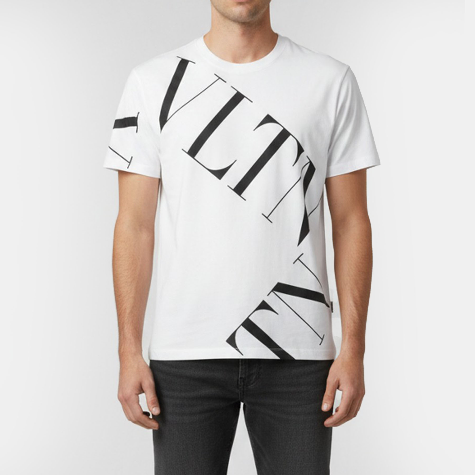 

Valentino White Logo Print Jersey Crew Neck T-Shirt M