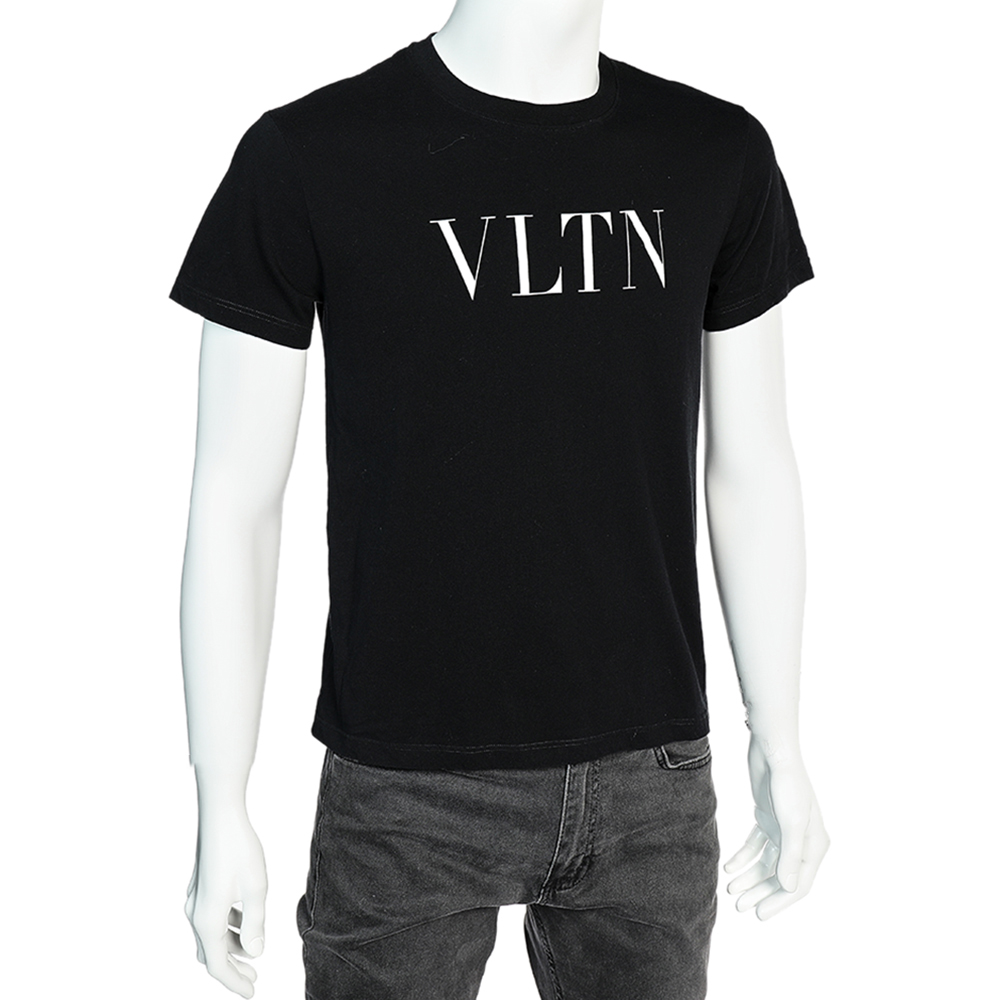 

Valentino Black VLTN Printed Cotton Crewneck T-Shirt