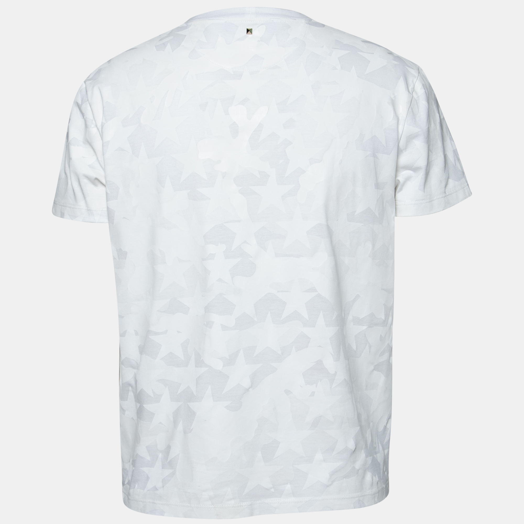 

Valentino White Cotton Star Printed Crew Neck Short Sleeve T-Shirt