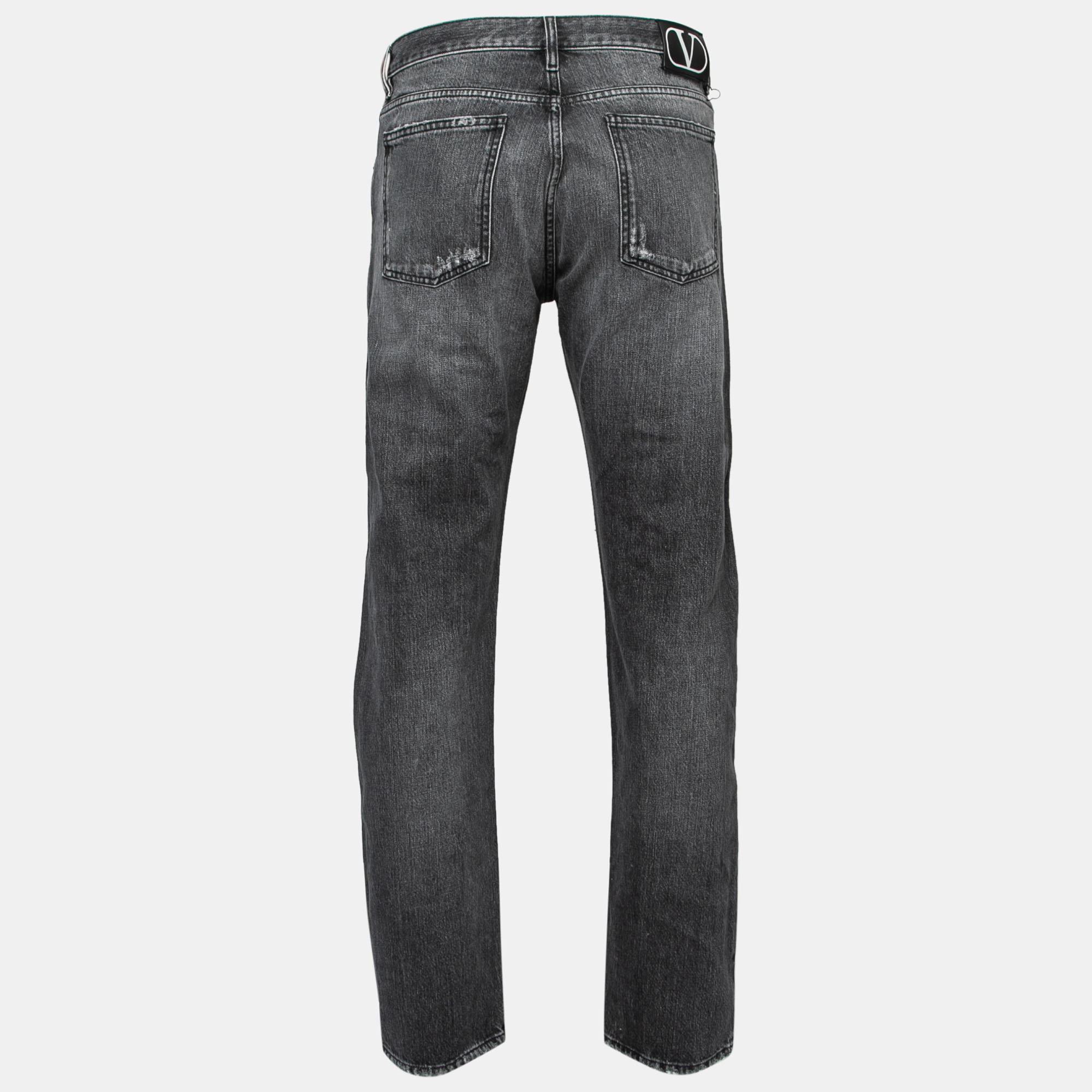 

Valentino Grey Distressed Denim Selvedge Jeans  Waist 34