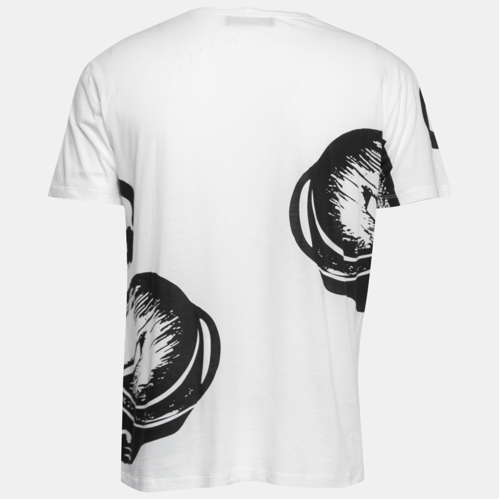 

Valentino White Panther Print Cotton Crewneck T-Shirt