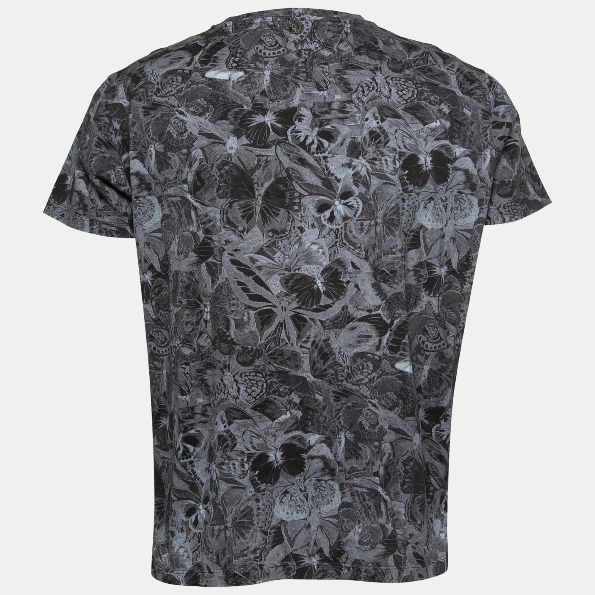 

Valentino Grey Butterfly Print Cotton T-Shirt