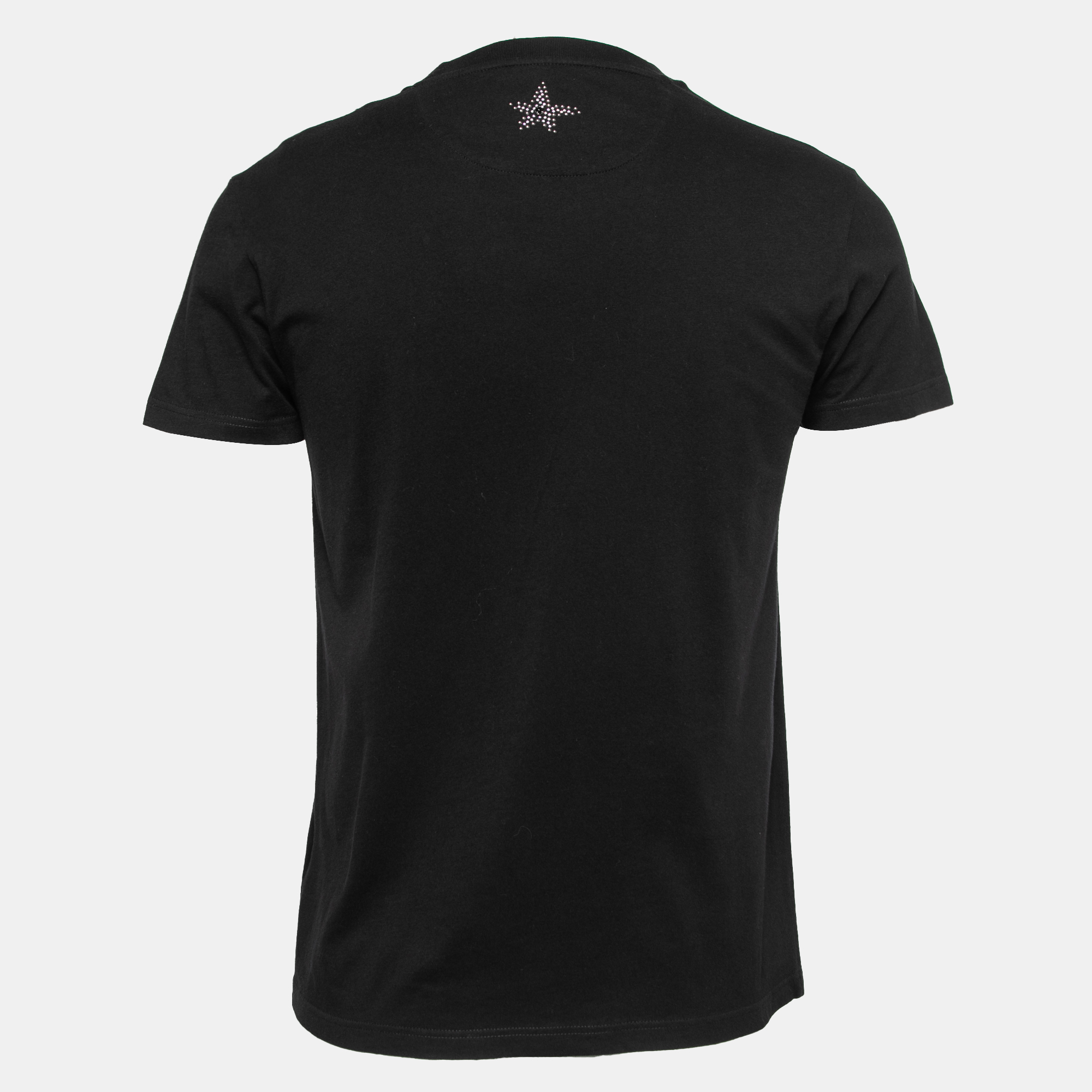 

Valentino Black Cotton Stud Embellished Short Sleeve T-Shirt