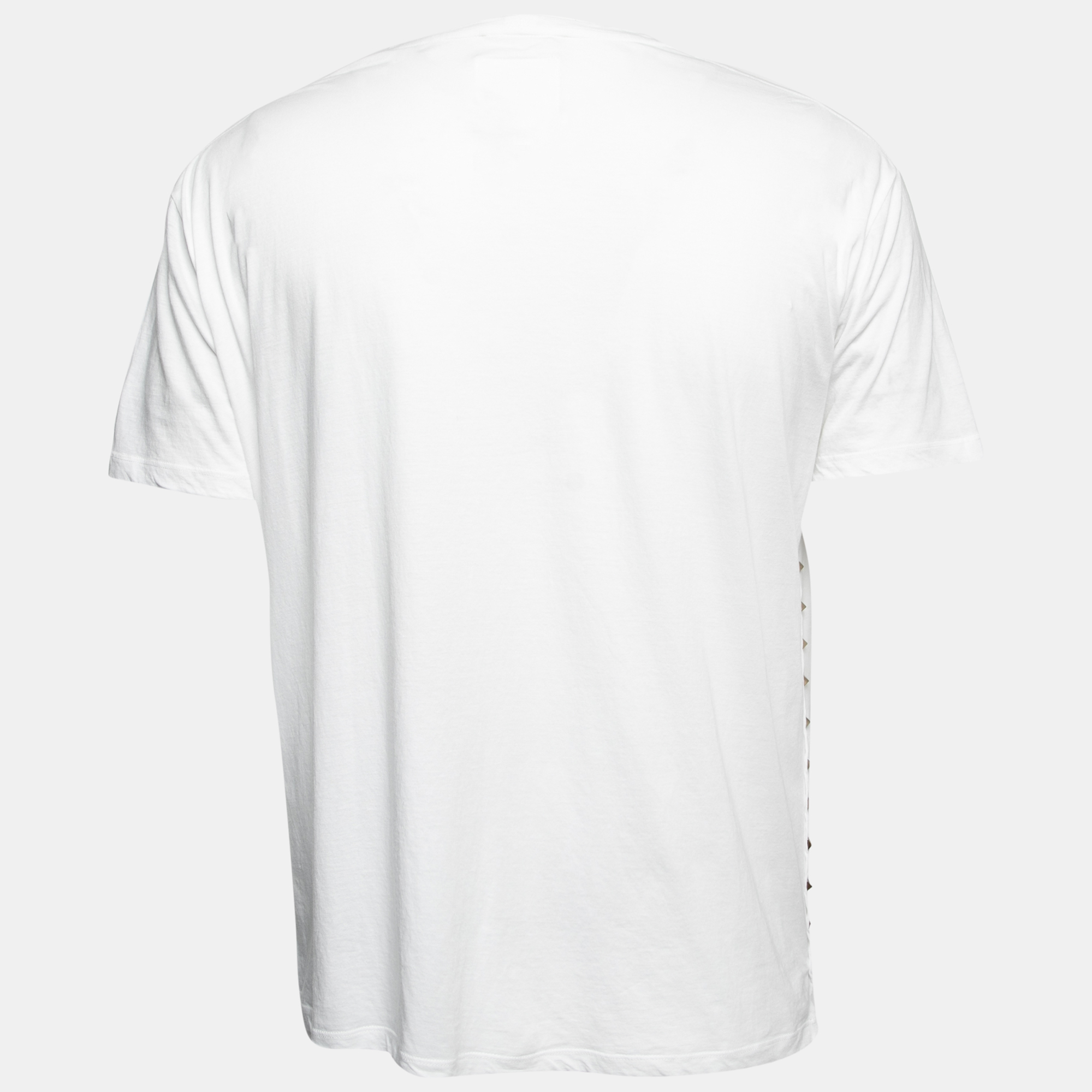 

Valentino White Cotton Studded Crewneck T-Shirt