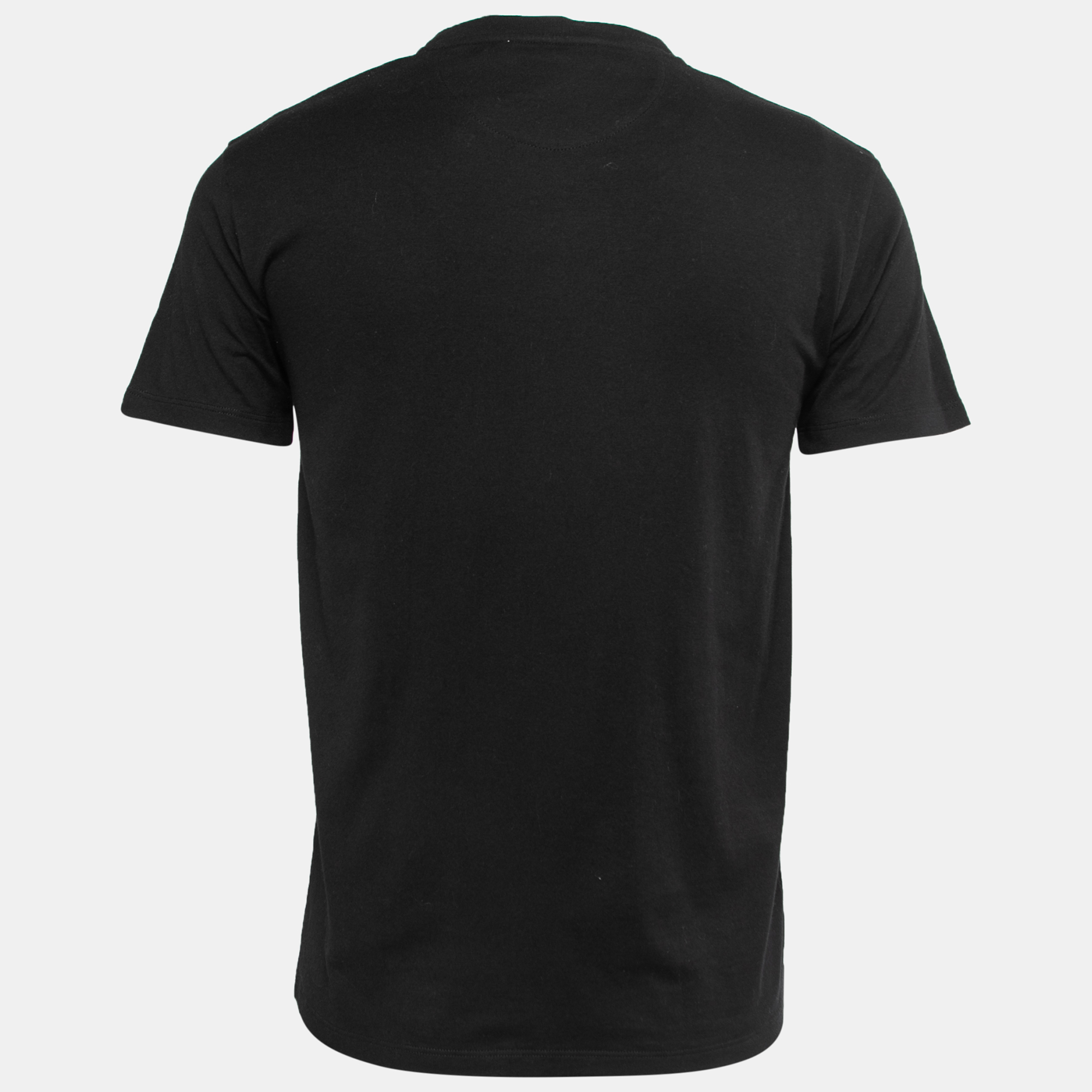 

Valentino Black VLogo Printed Cotton Half Sleeve Crewneck T-Shirt