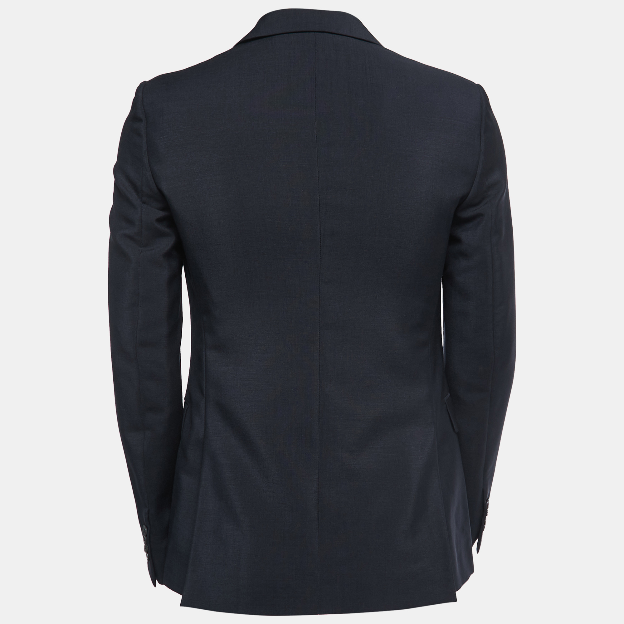 

Valentino Navy Blue Wool Blend Single Breasted Blazer