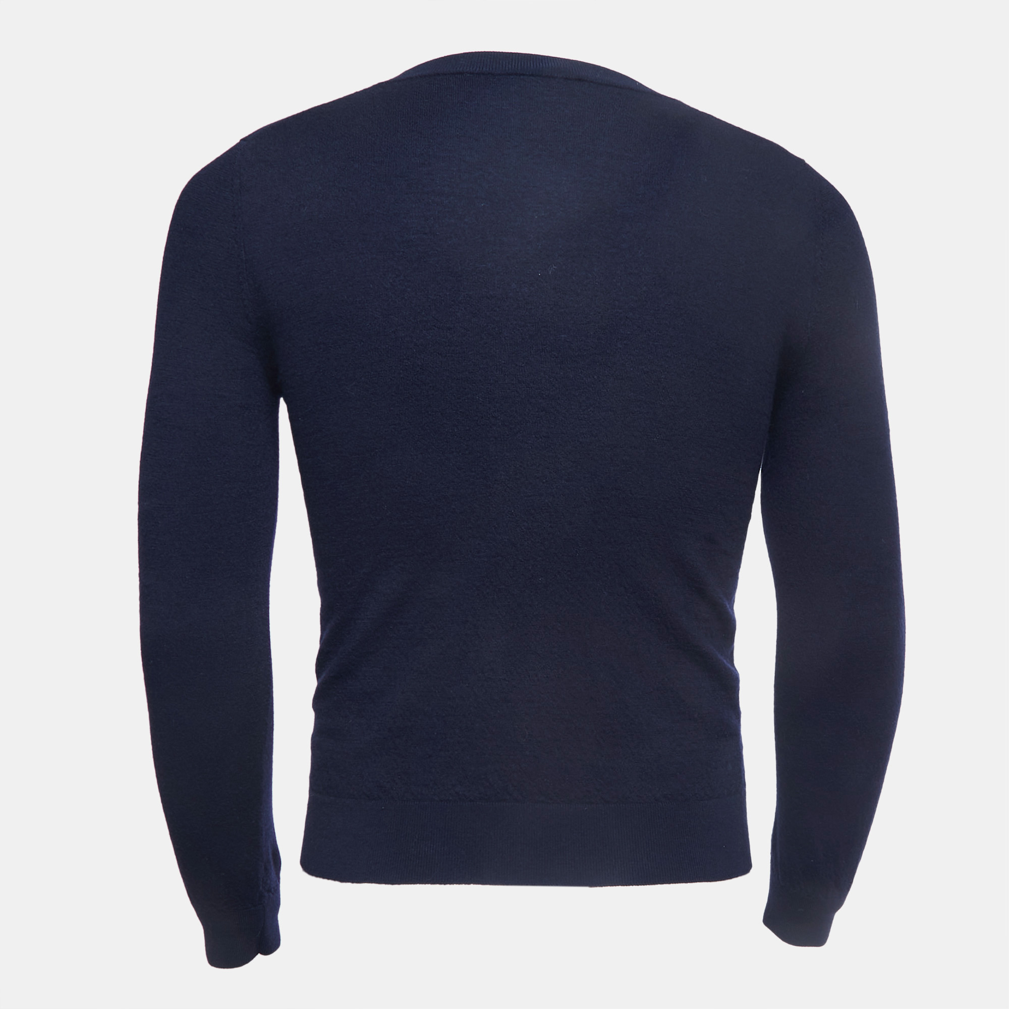 

Valentino Navy Blue Wool Crew Neck Sweater