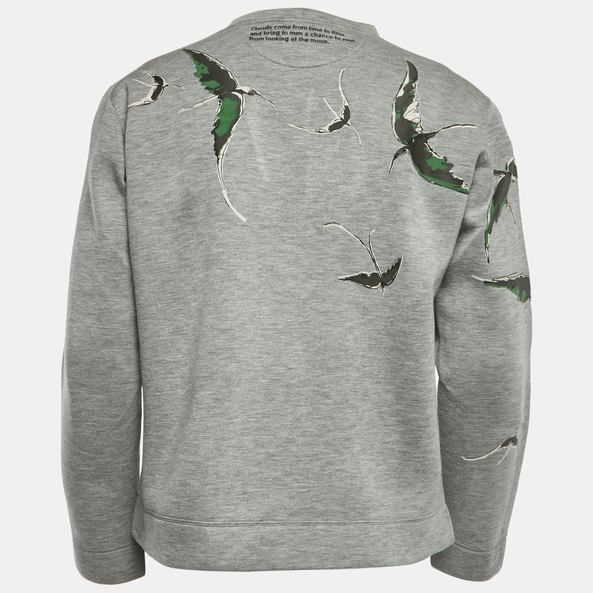 

Valentino Grey Graphic Print Modal Crew Neck Sweater