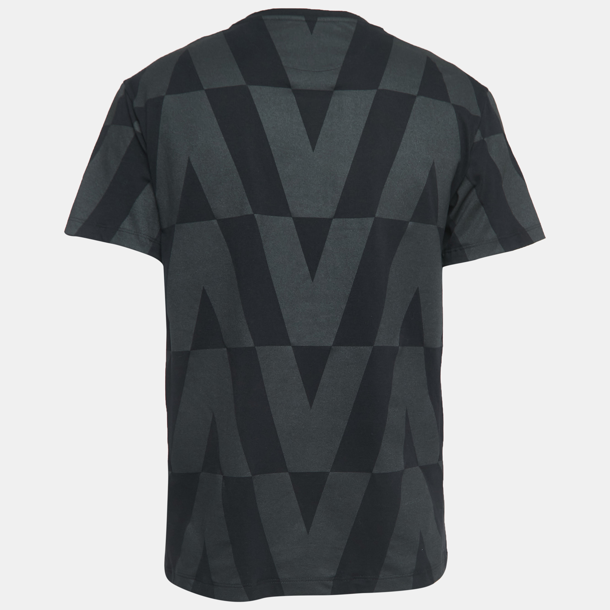 

Valentino Black Macro Optic-V Printed Cotton T-Shirt