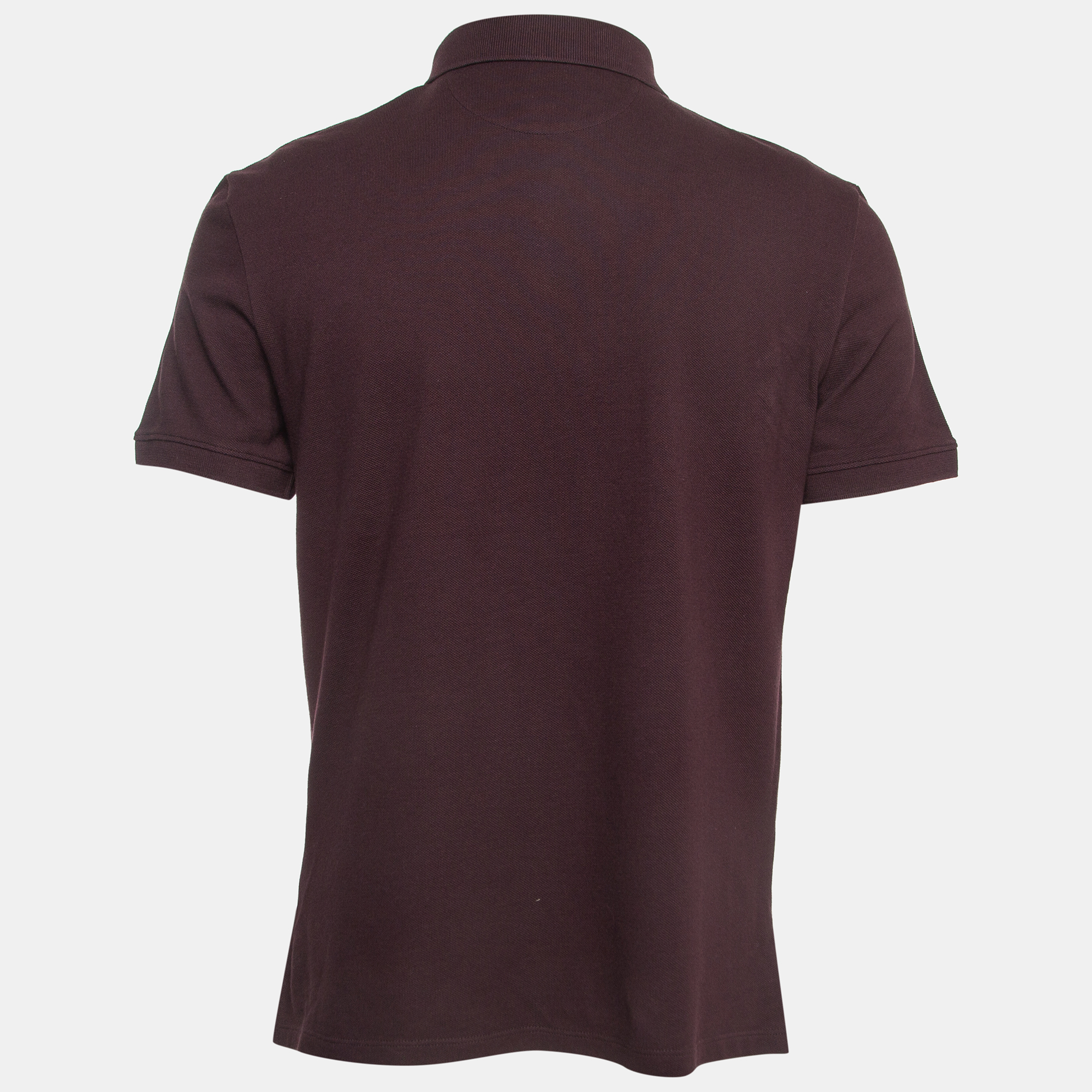 

Valentino Burgundy Cotton Pique Logo Polo T-Shirt
