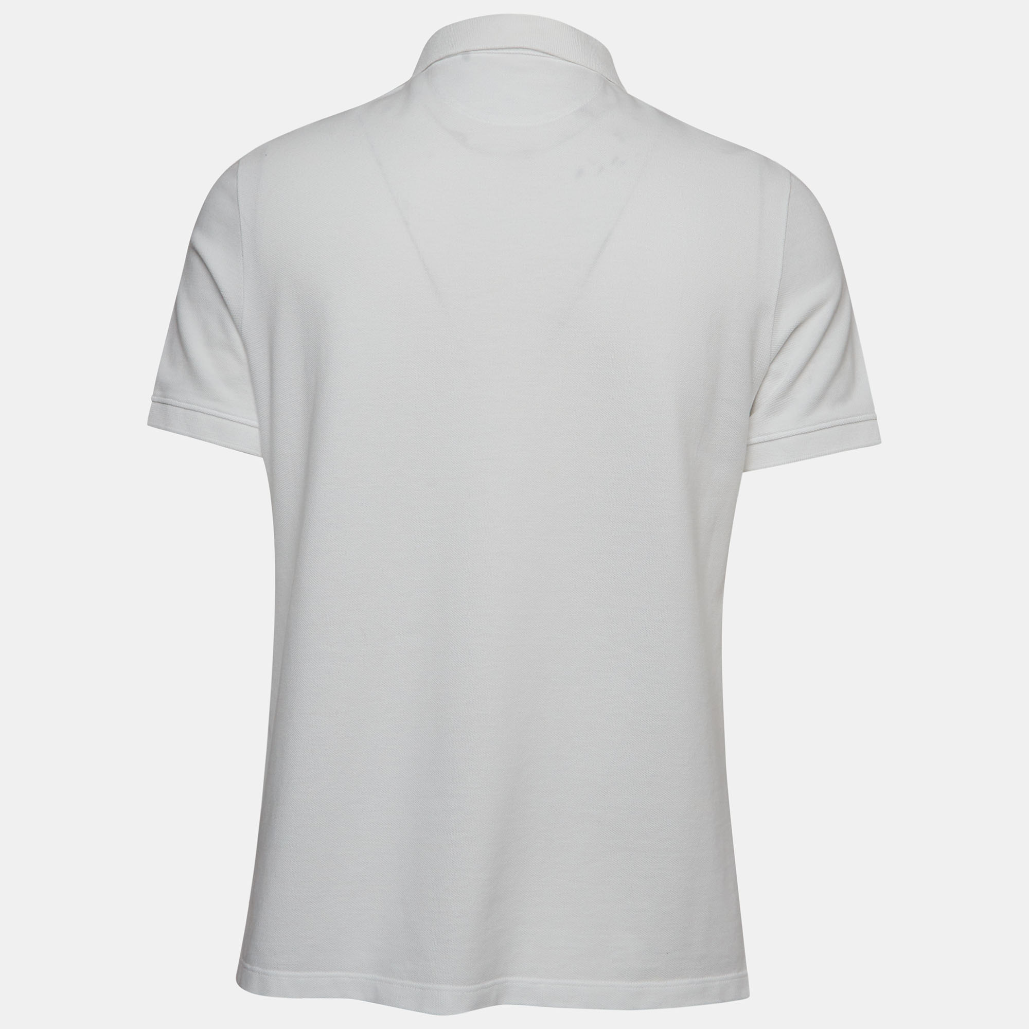 

Valentino White Cotton Pique Logo Embroidered Polo T-Shirt