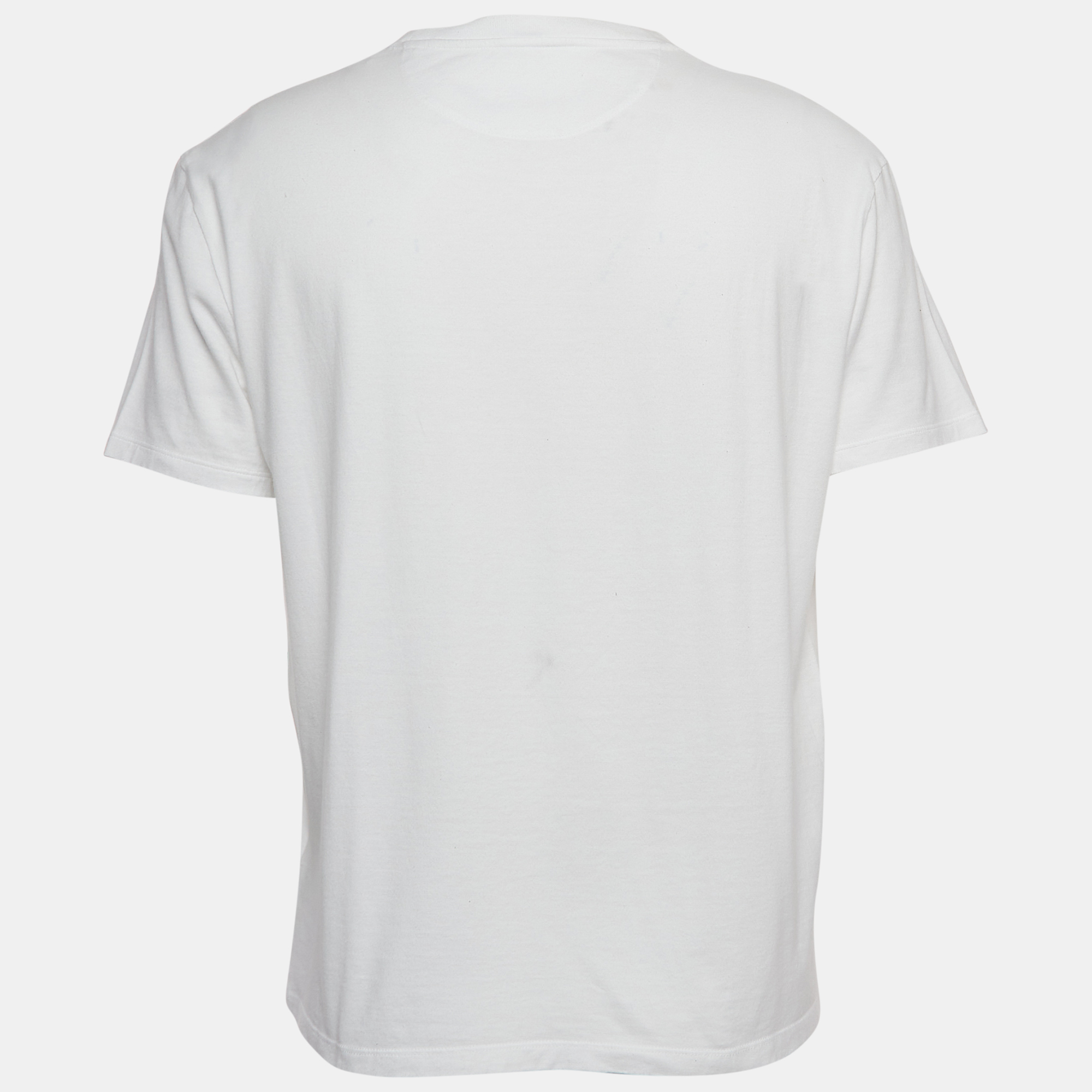 

Valentino White V-Logo Print Cotton T-Shirt 2XL