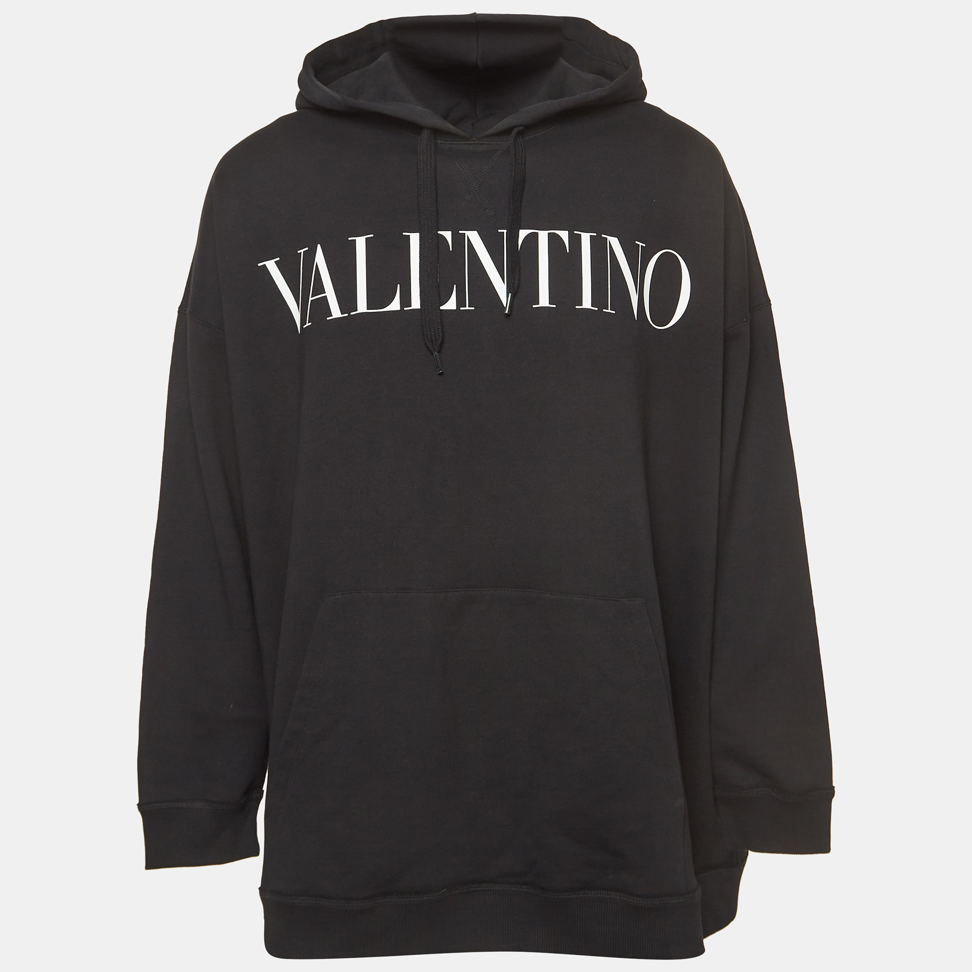 

Valentino Black Printed Cotton Knit Hoodie L