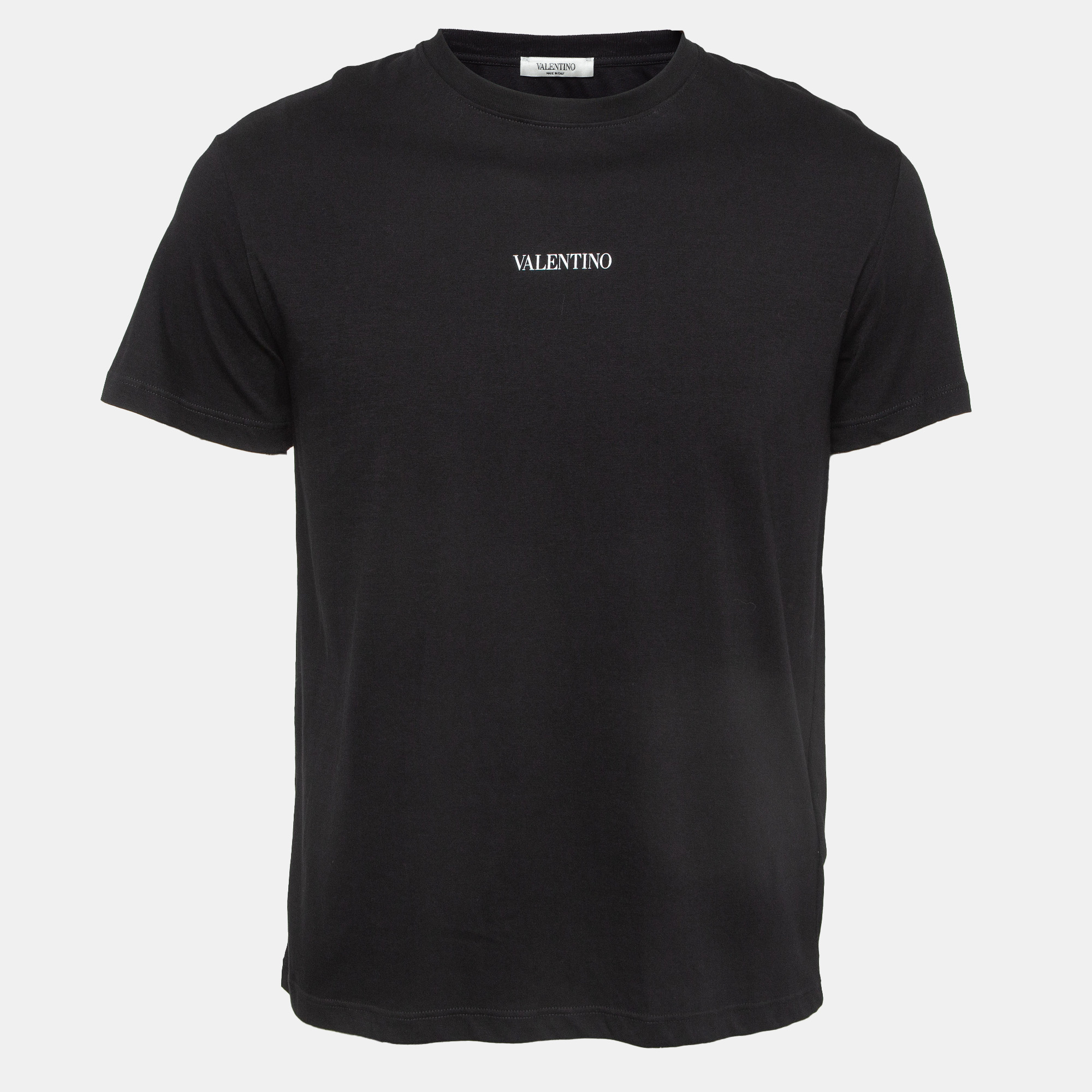 

Valentino Black Printed Cotton Knit Crew Neck T-shirt S