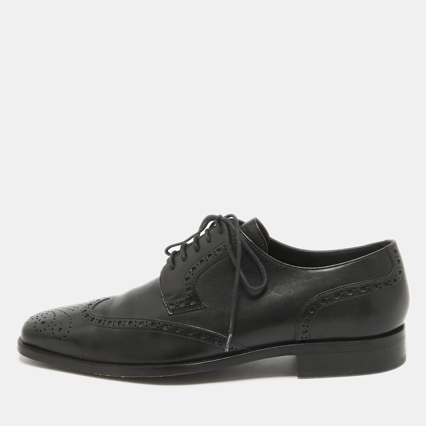 

Valentino Black Brogue Leather Lace Up Derby Size