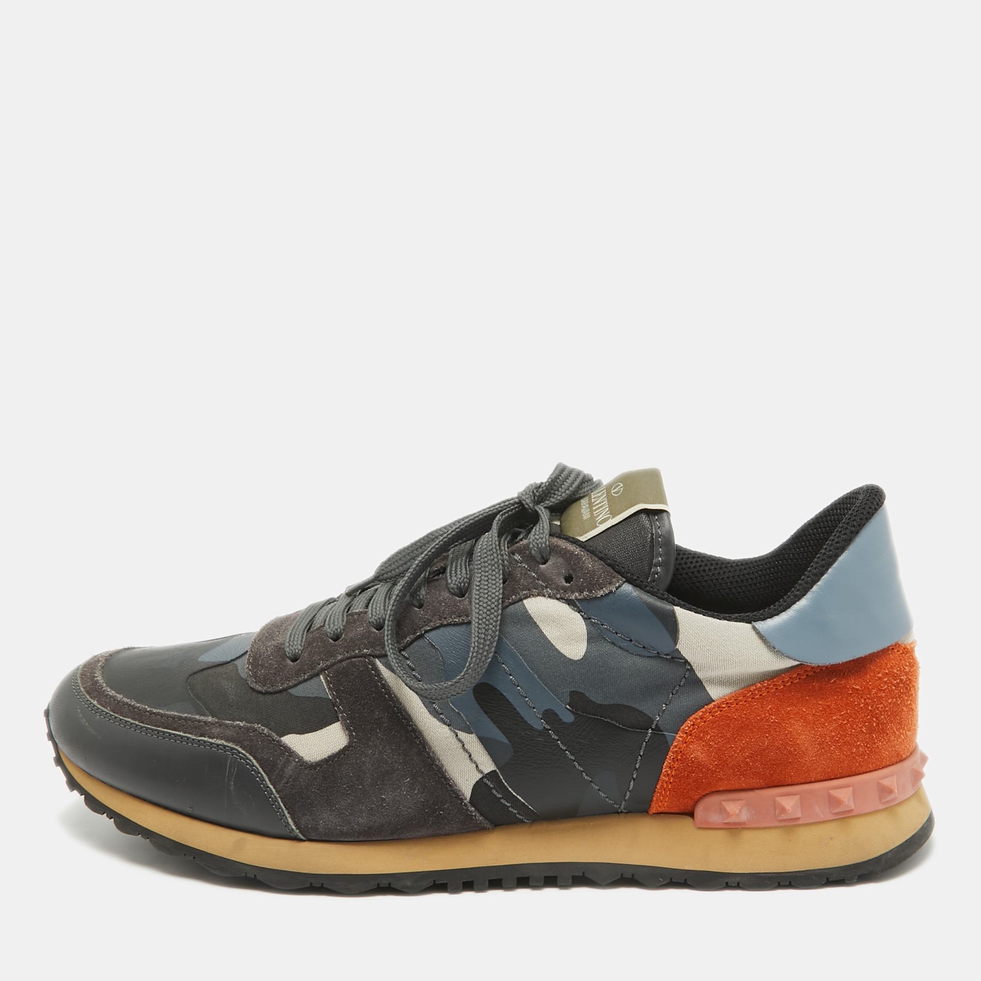 

Valentino Multicolor Camouflage Print Canvas and Leather Rockrunner Sneakers Size