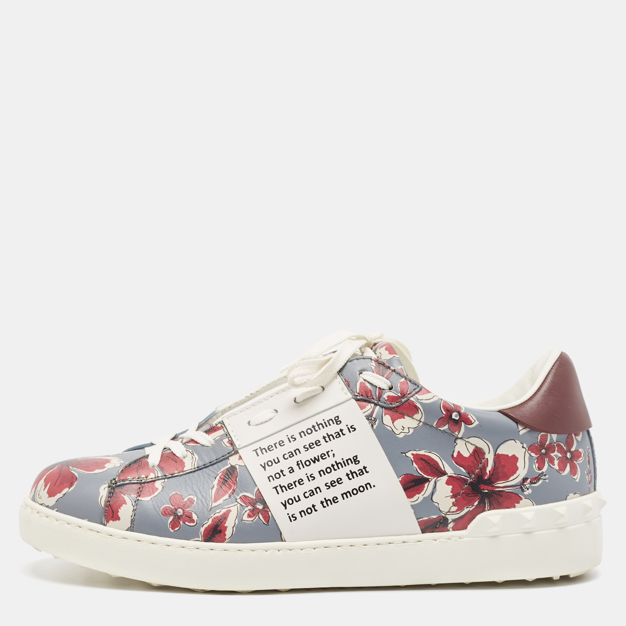 

Valentino Multicolor Leather Lace Up Sneakers Size