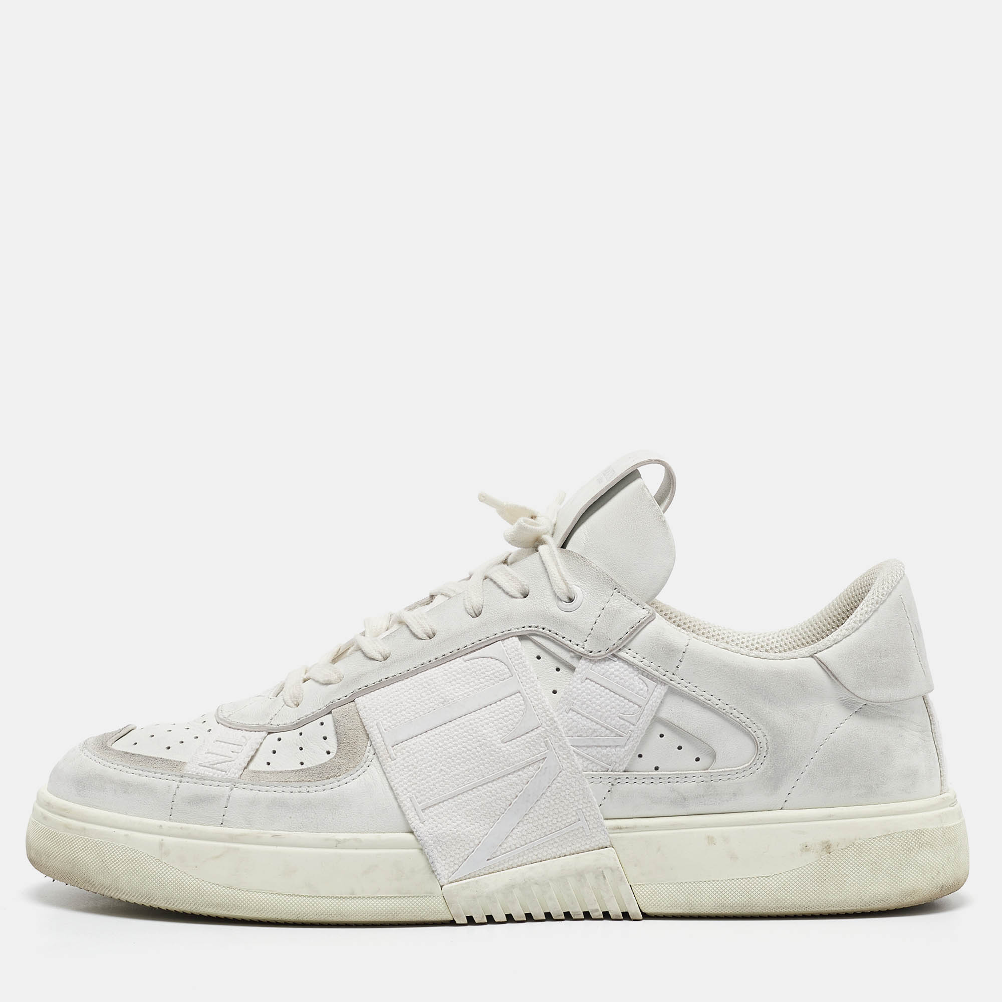 

Valentino White Canvas and Leather VL7N Low Top Sneakers Size