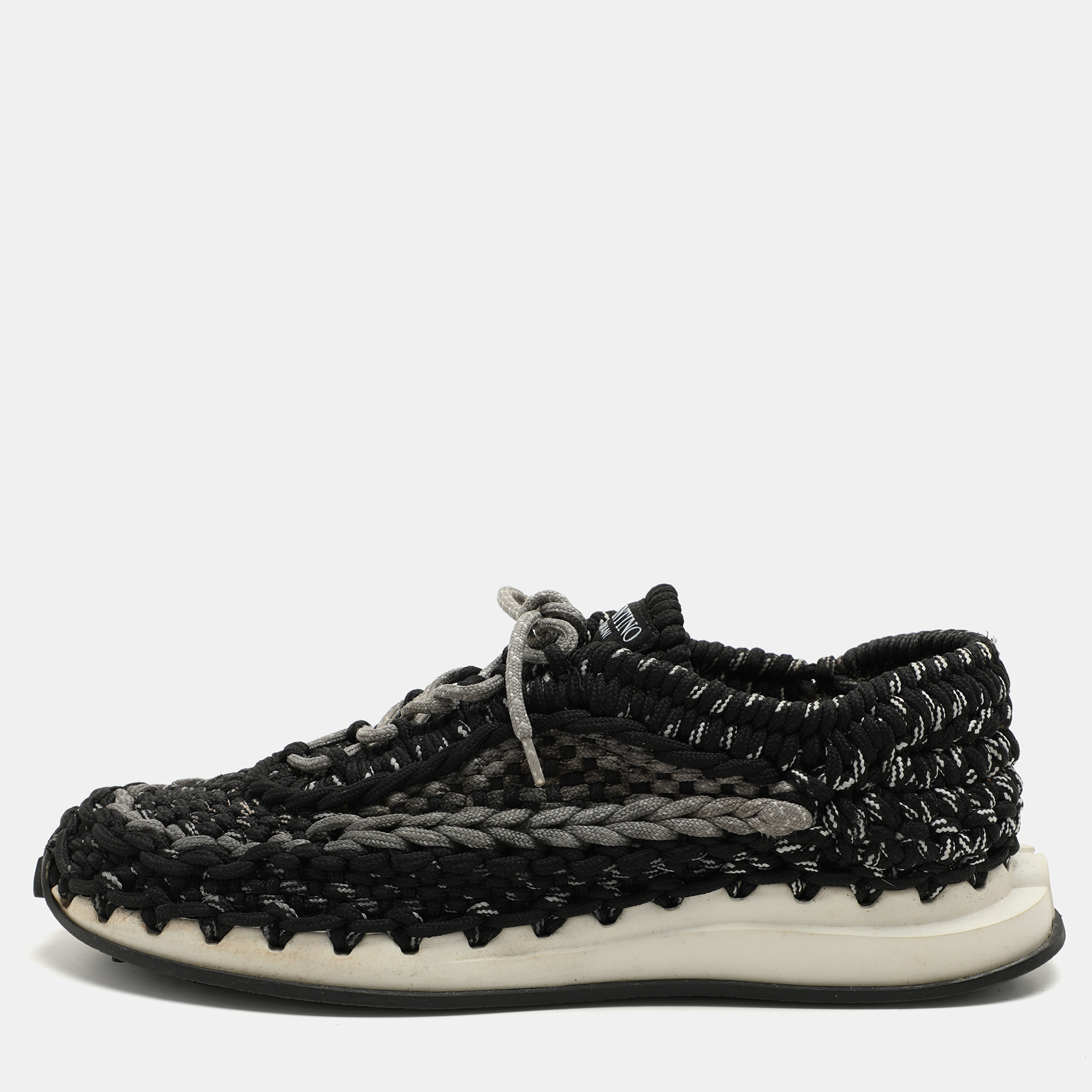 

Valentino Black/Grey Crochet Low Top Sneakers Size