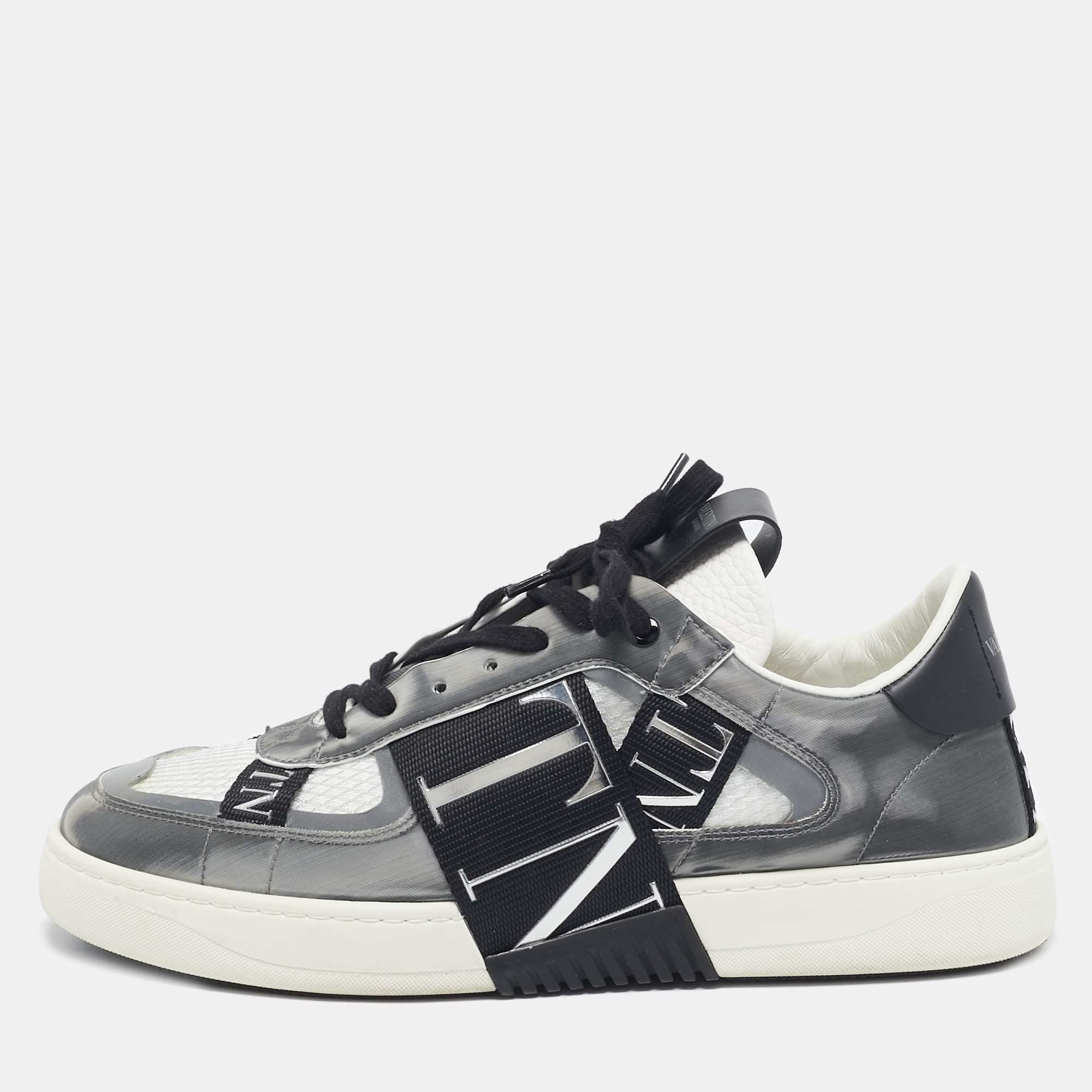 

Valentino White/Grey Canvas and Leather VL7N Low Top Sneakers Size, Multicolor