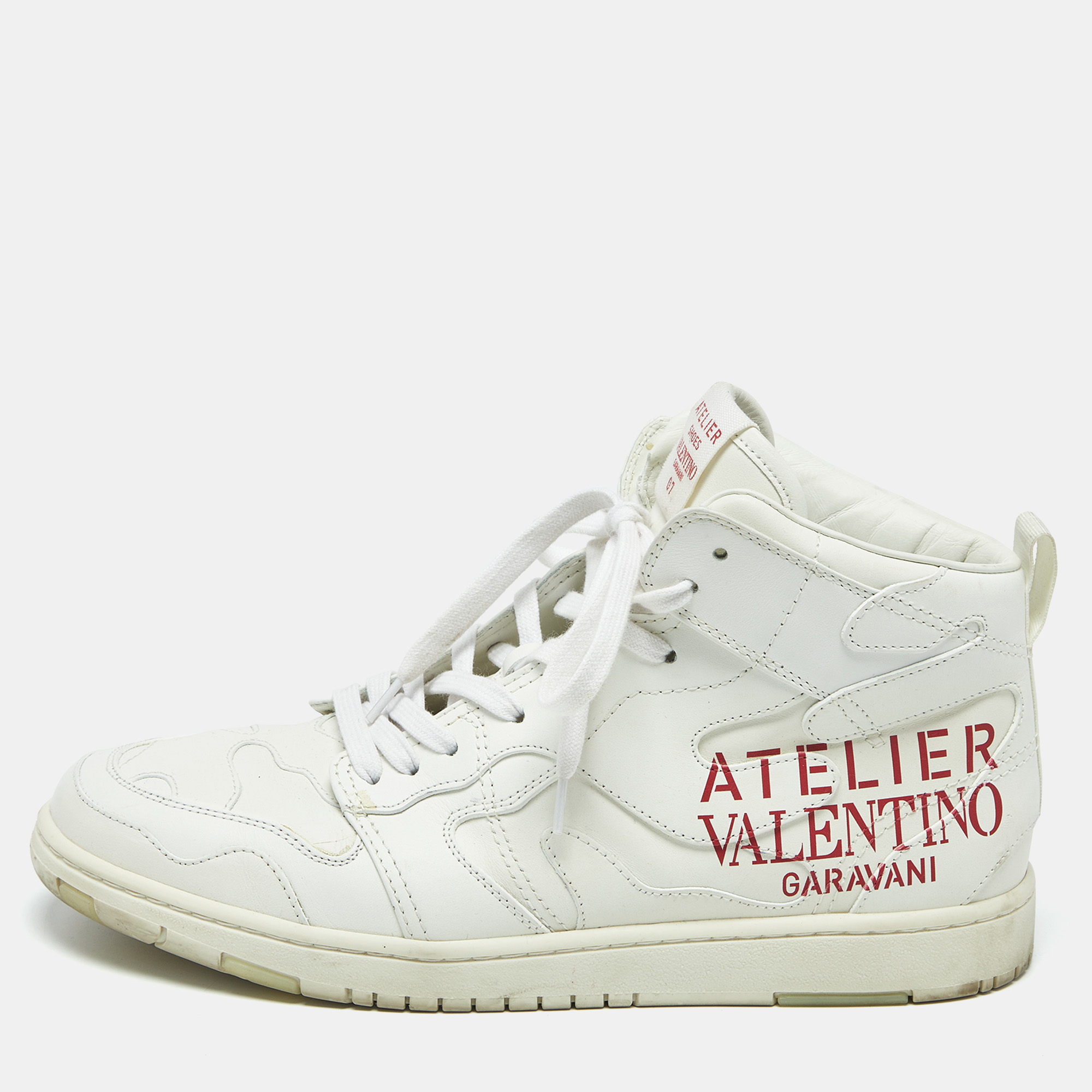 

Valentino White Leather Atelier High Top Sneakers Size