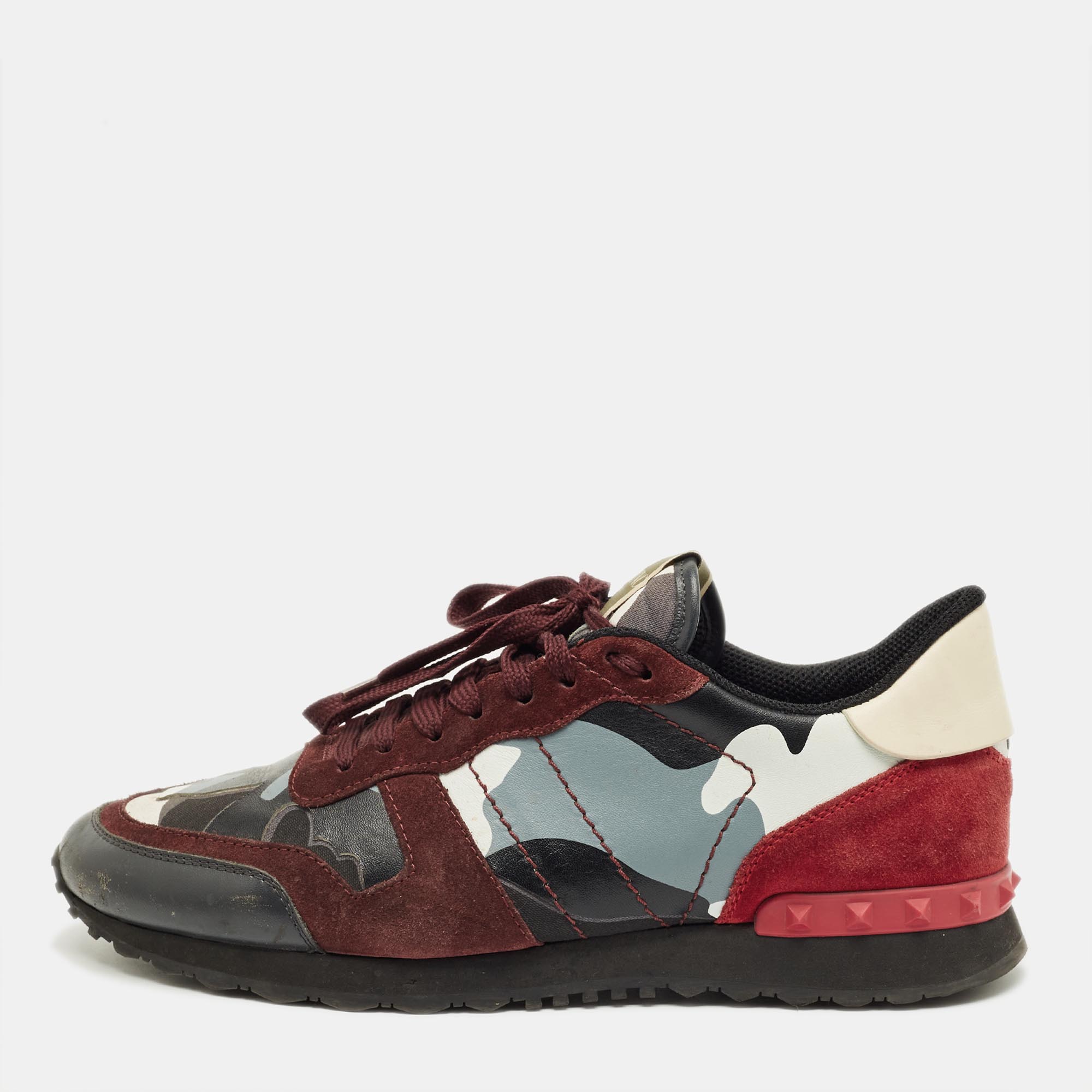 

Valentino Multicolor Canvas and Suede Rockrunner Lace Up Sneakers Size