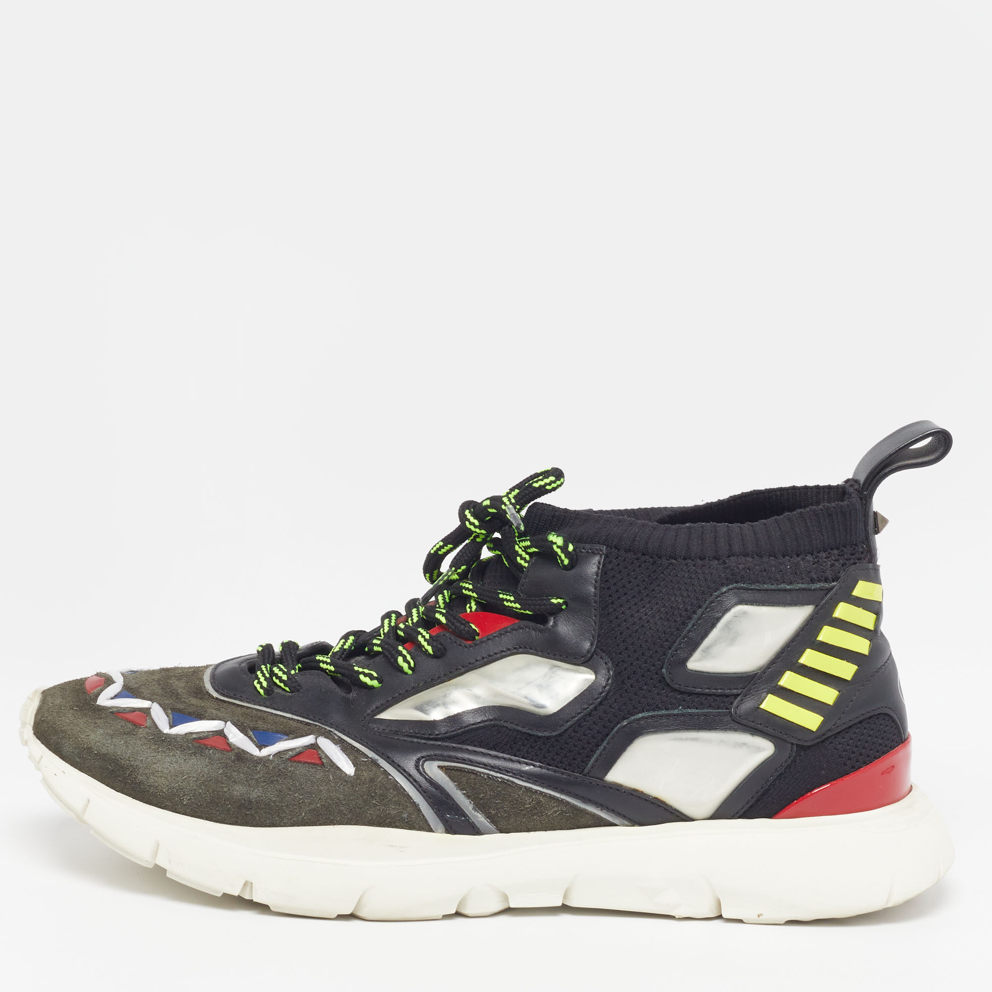 

Valentino Size  Multicolor Mesh and Suede Heroes Reflex Lace Up Sneakers