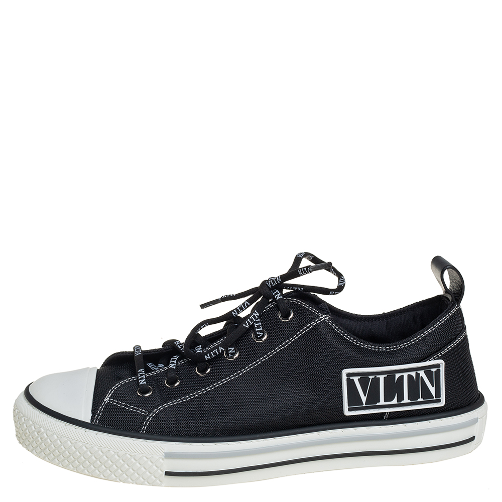 

Valentino Black/White Mesh And Rubber Low Top Giggies Sneakers Size