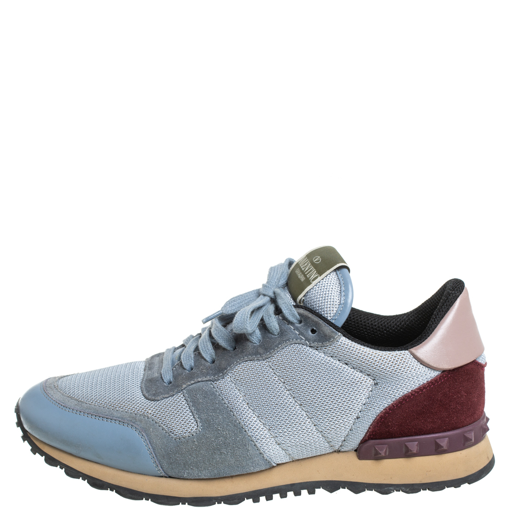 

Valentino Multicolor Mesh And Leather Rockrunner Low Top Sneakers Size
