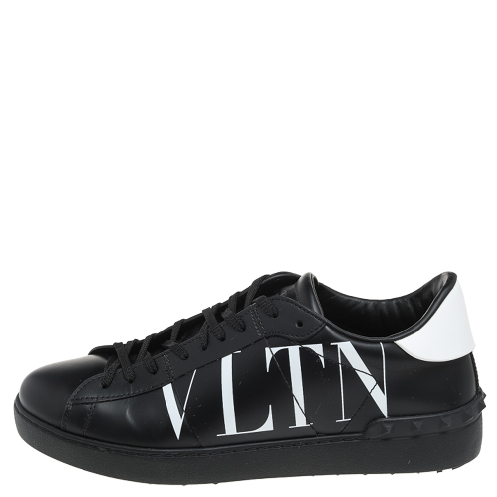 

Valentino Black Leather VLTN Low Top Sneakers Size