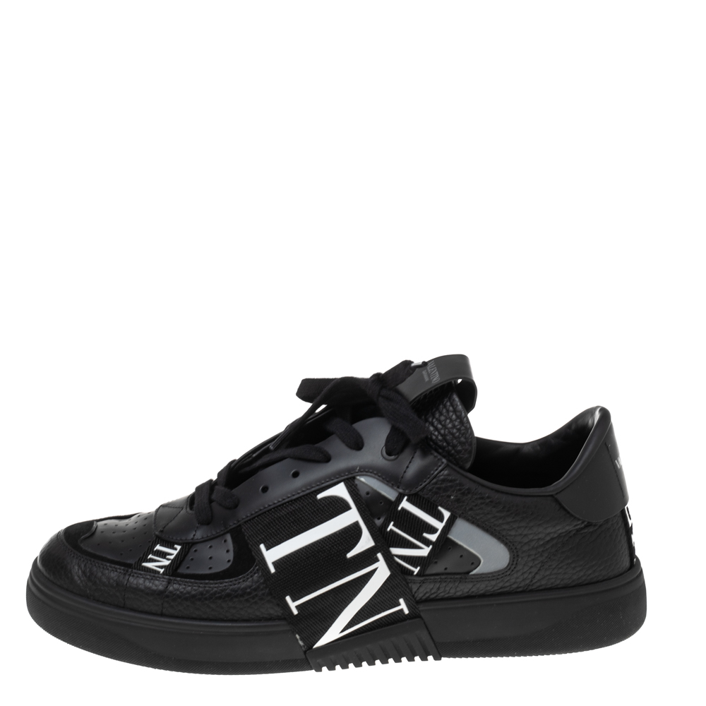 

Valentino Black Leather VL7N Low-Top Sneakers Size