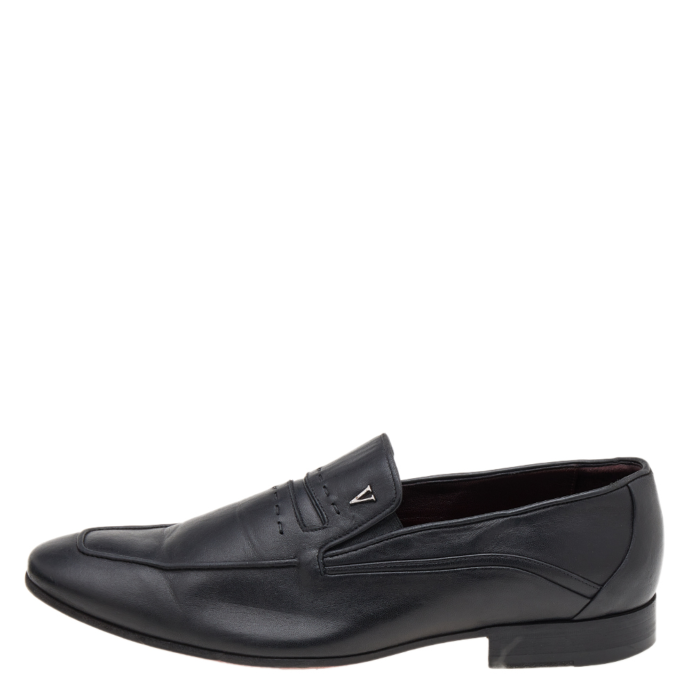 

Valentino Black Leather Slip On Loafer Size