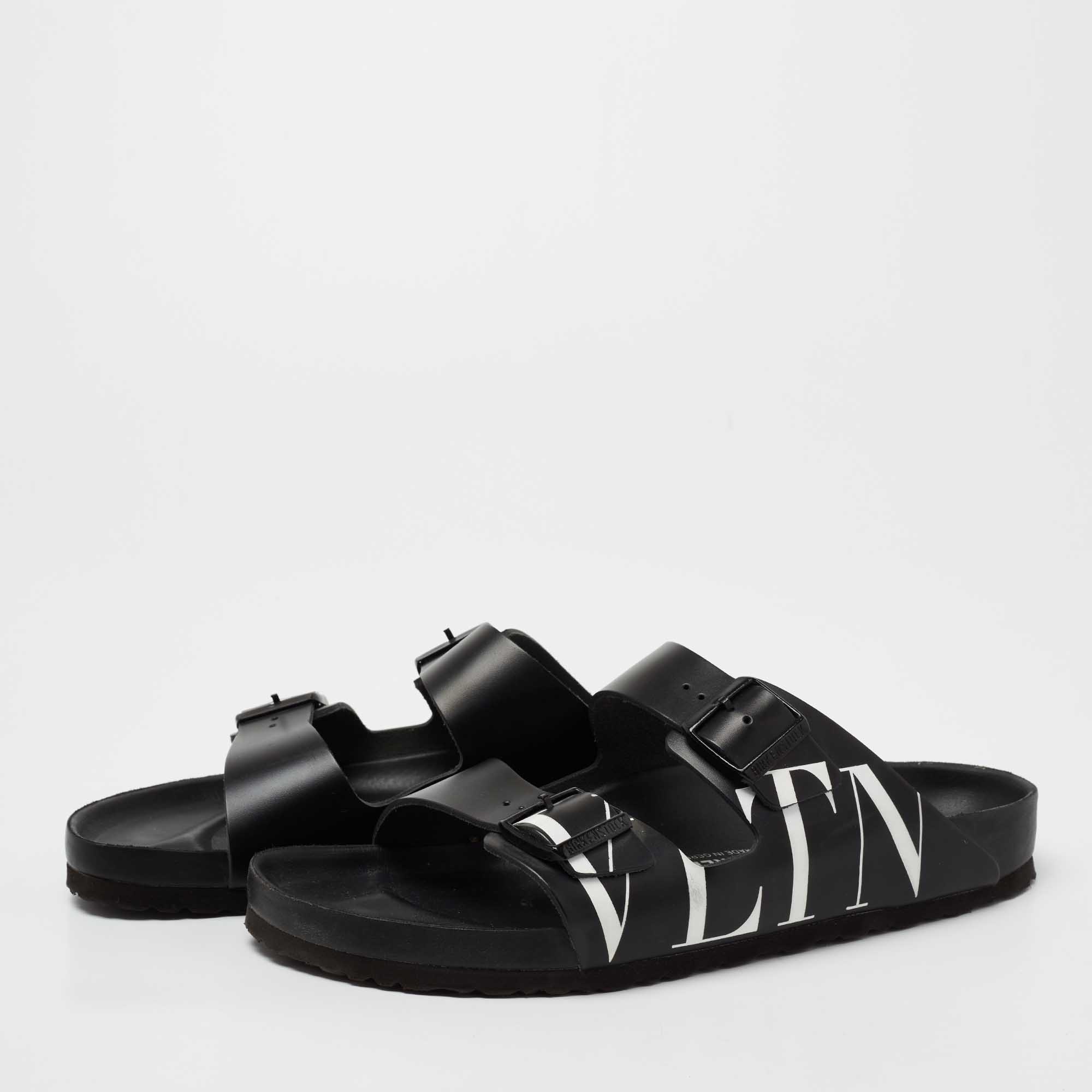 

Valentino x Birkenstock Black Leather Flat Slides Size