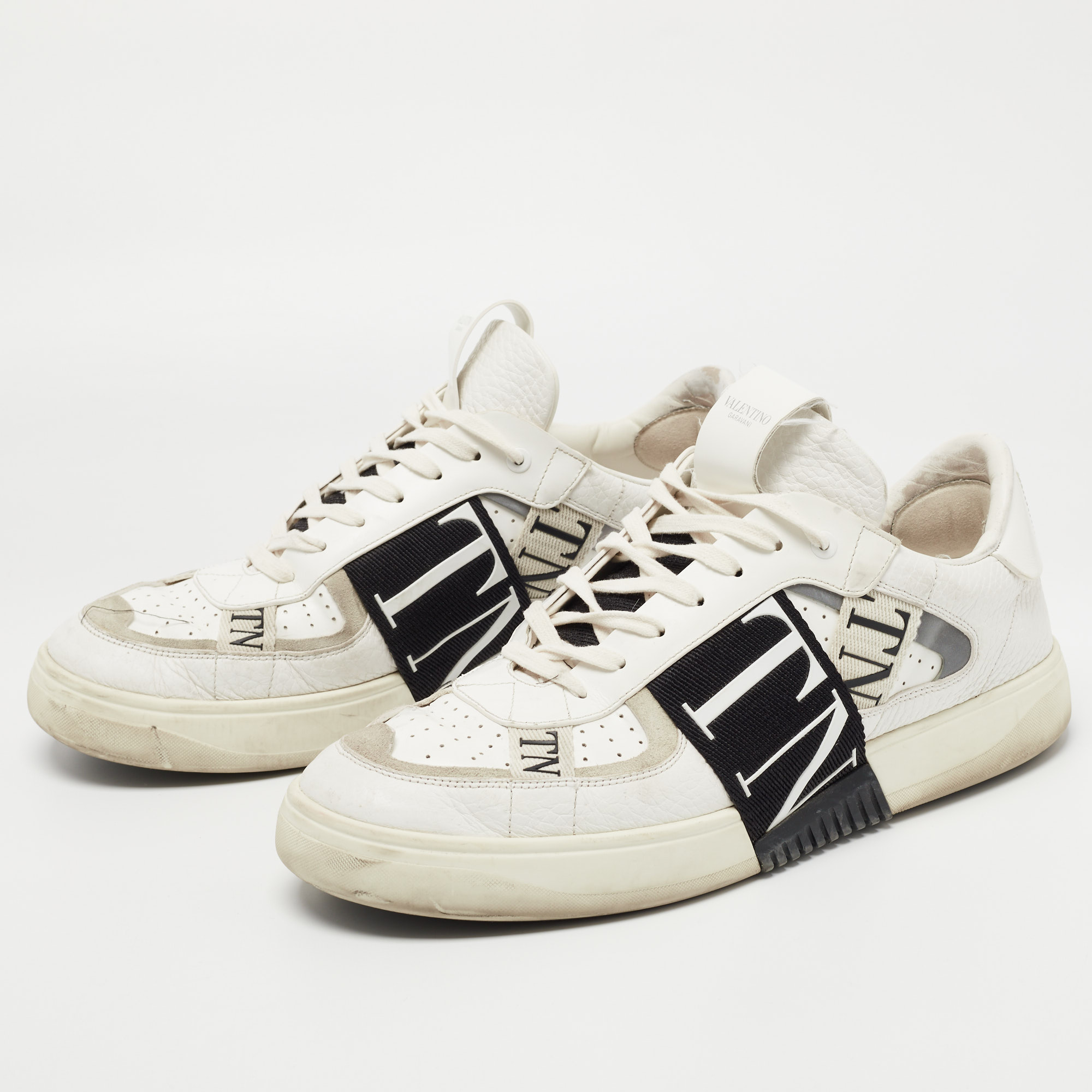 

Valentino White Leather VLTN Sneakers Size