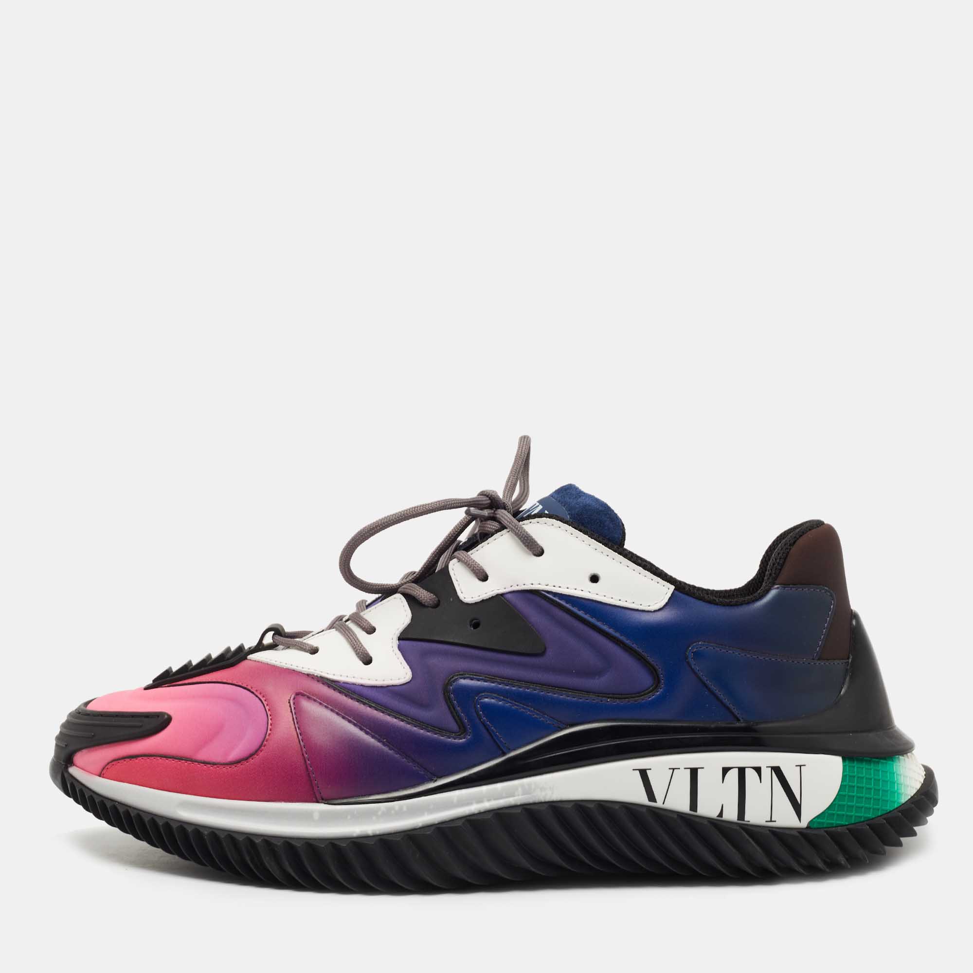 Pre-owned Valentino Garavani Multicolour Leather Vltn Sneakers Size 42 In Multicolor