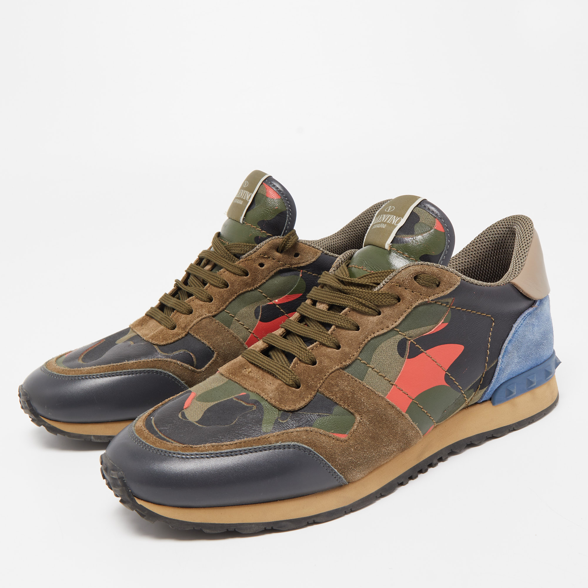 

Valentino Multicolor Leather and Suede Rockrunner Sneakers Size