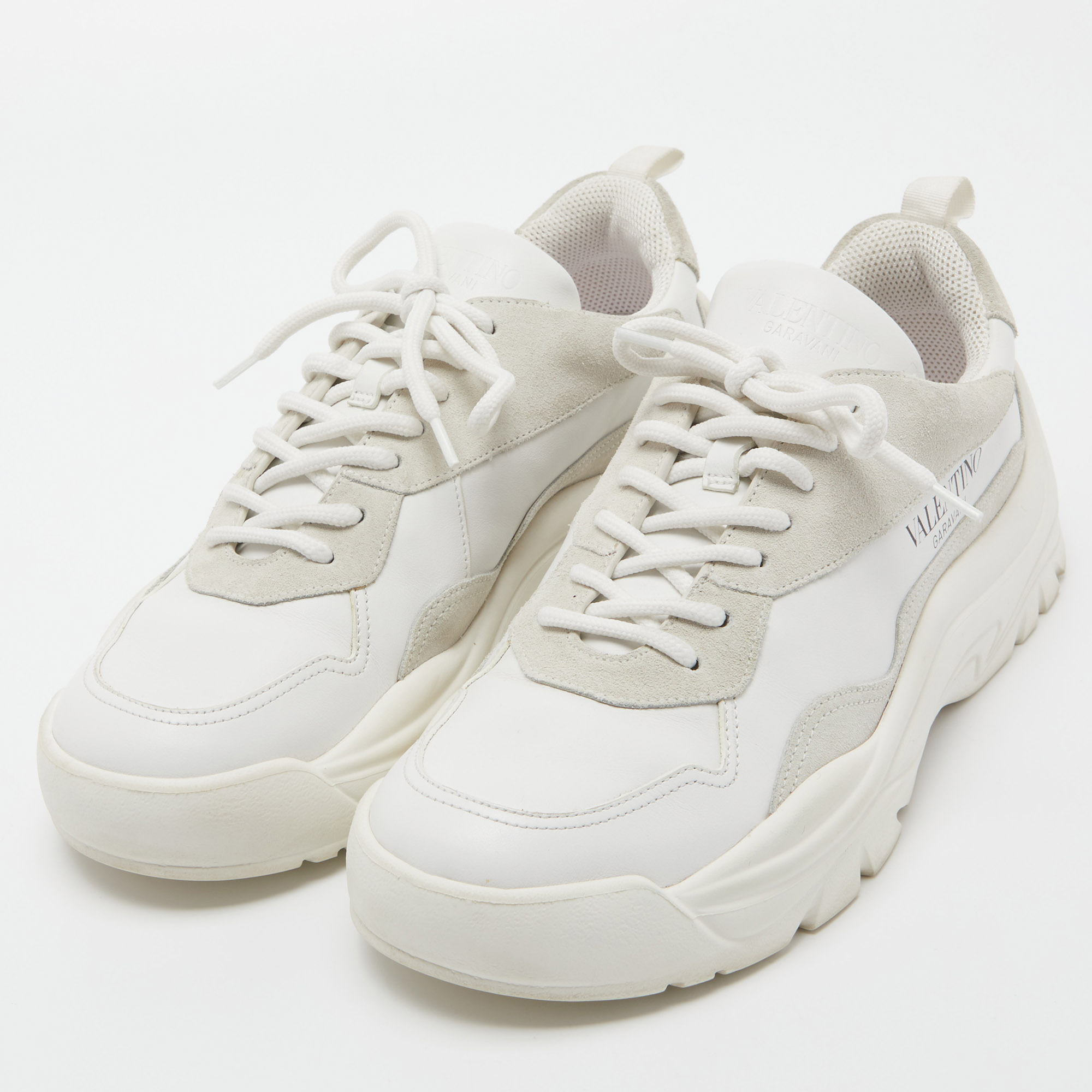 

Valentino White Leather and Suede Sneakers Size