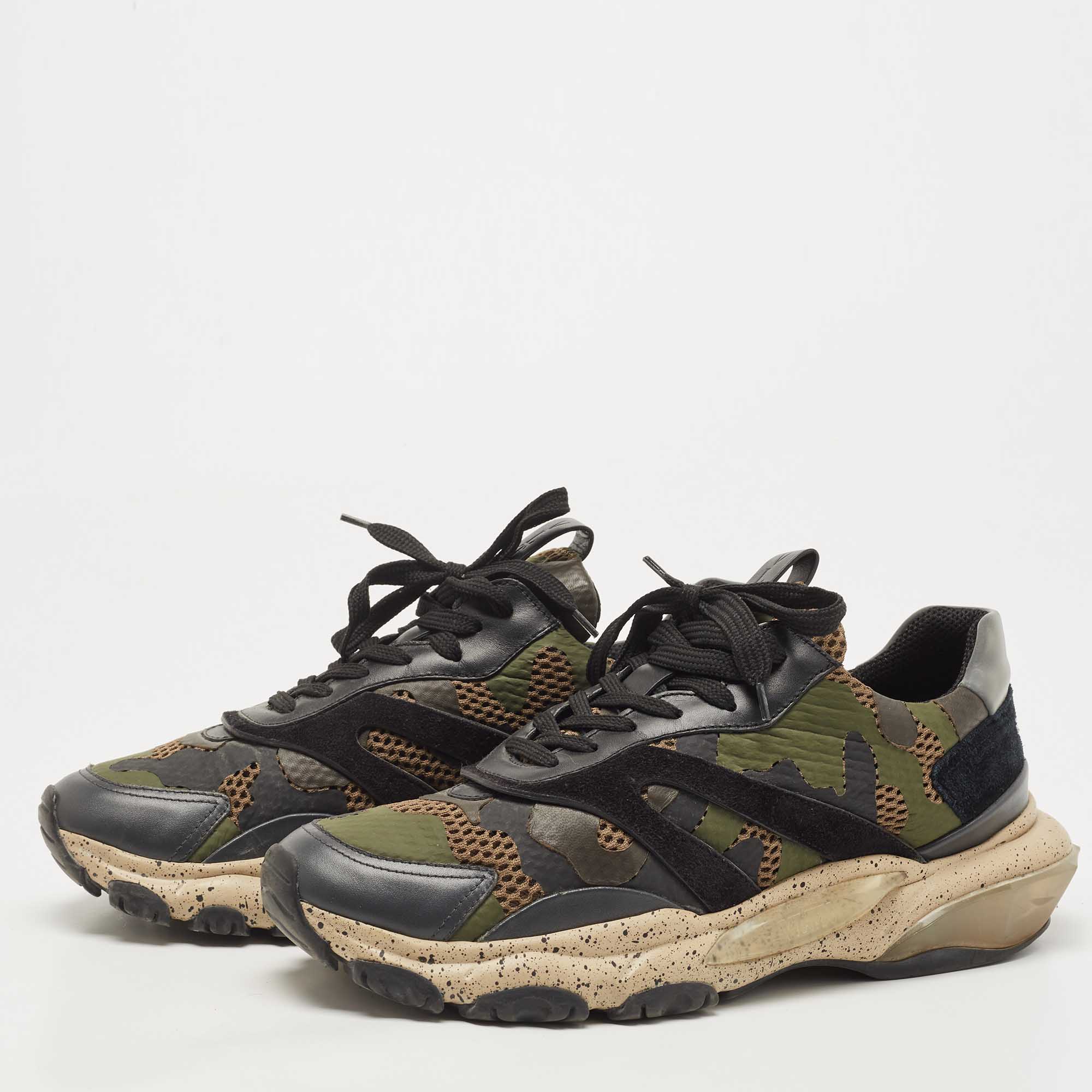 

Valentino Multicolor Suede and Leather Camouflage Bounce Trainer Sneakers Size