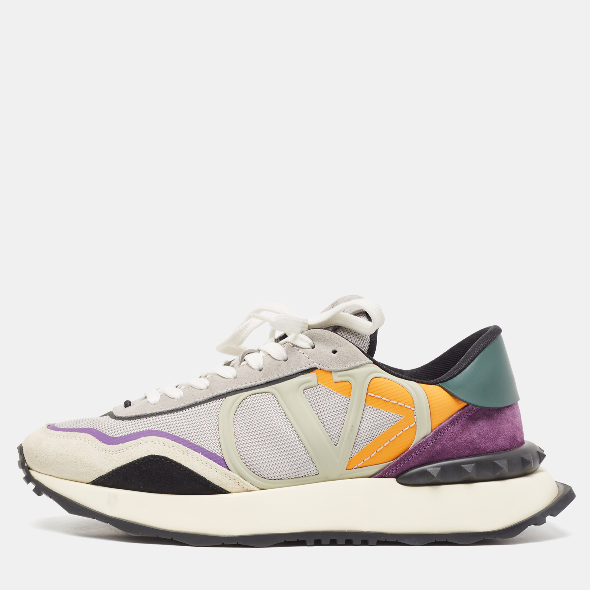 

Valentino Multicolor Suede and Mesh Low Top Sneakers Size