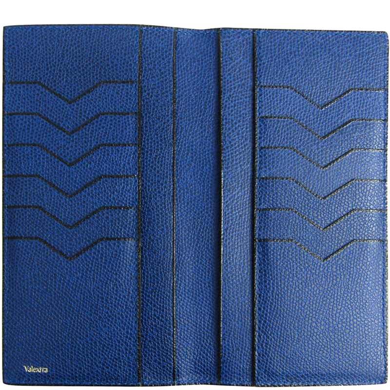 

Valextra Royal Blue Leather Long Wallet