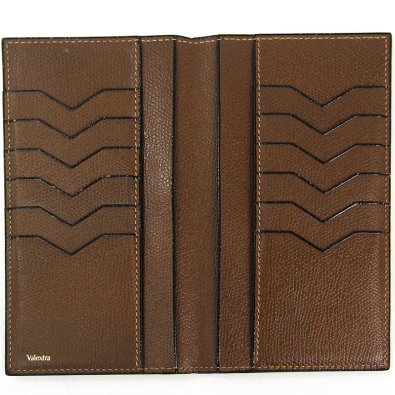 

Valextra Brown Leather Long Wallet